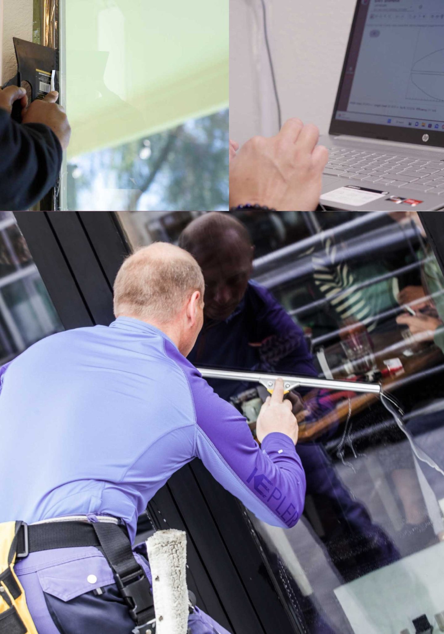 Kepler Professional Applying Anti-Graffiti Window Film to a Frankfort Shop Front