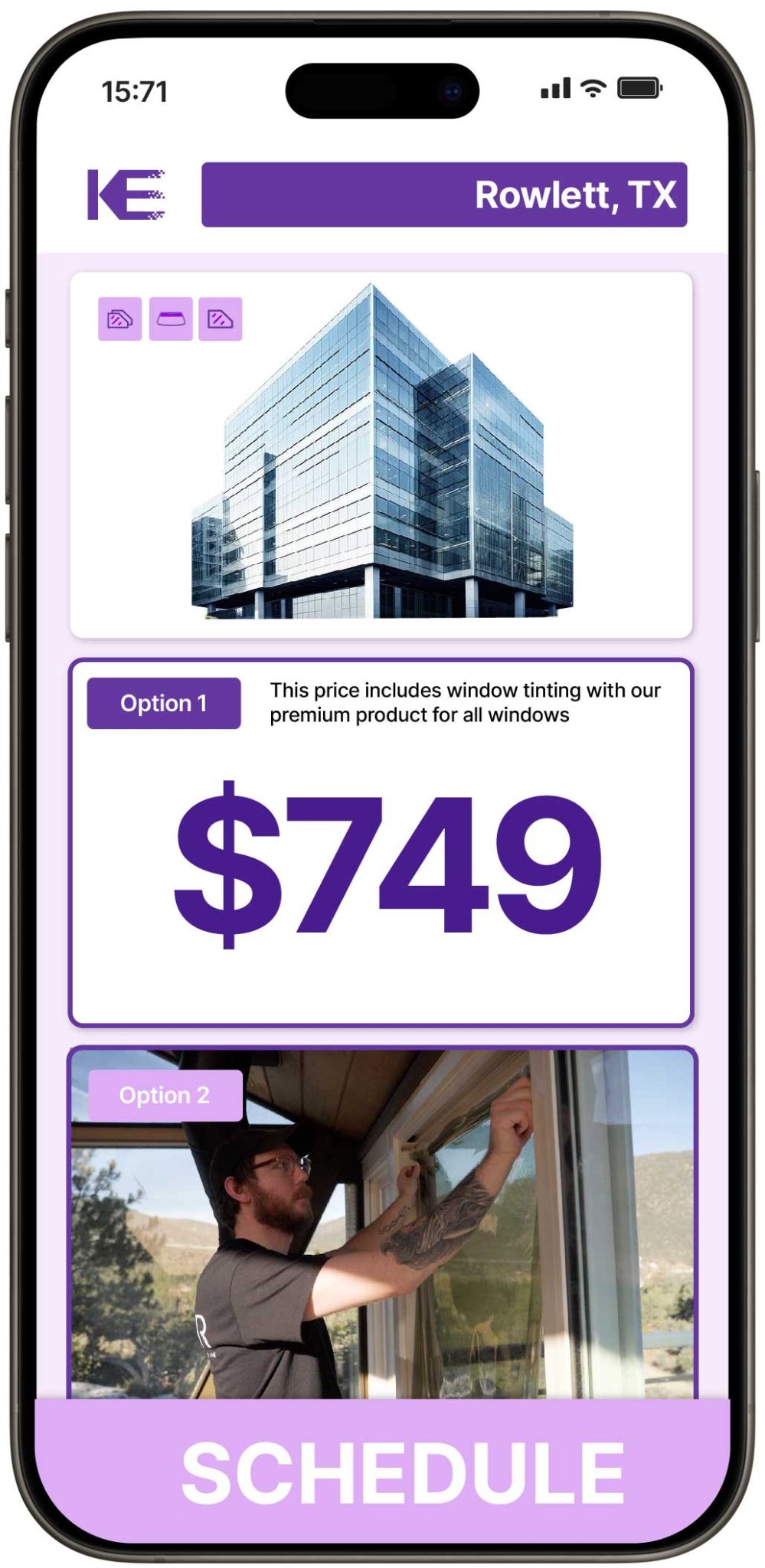 View Competitive Commercial Window Tinting Prices in Rowlett, Texas