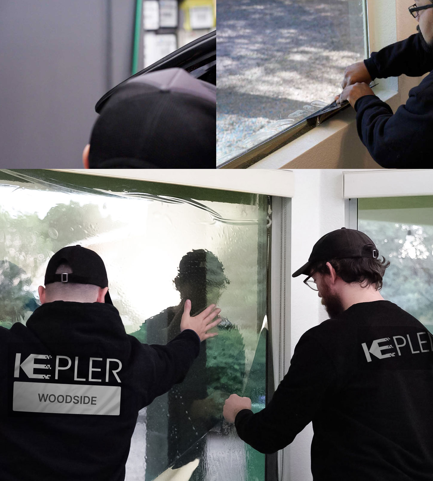 Kepler Technician Applying Advanced Window Tint to Home in Woodside