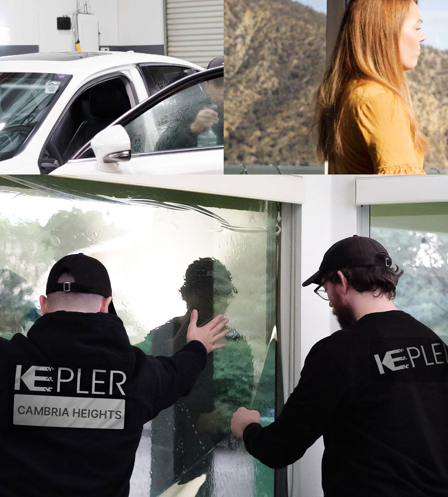 Expert Technician Applying Ceramic Window Tint to Home in Cambria Heights