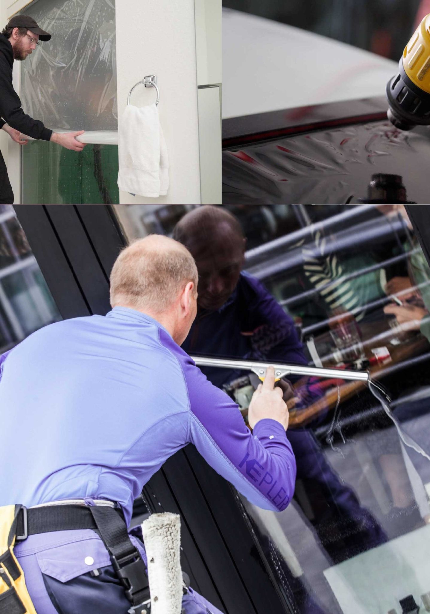 Kepler Skilled Applying Anti-Graffiti Window Film to a Hopkinsville Shop Front