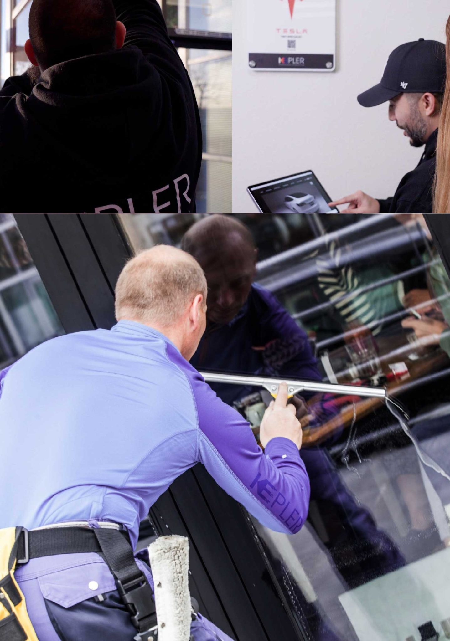 Kepler Skilled Applying Anti-Graffiti Window Film to a Owensboro Shop Front