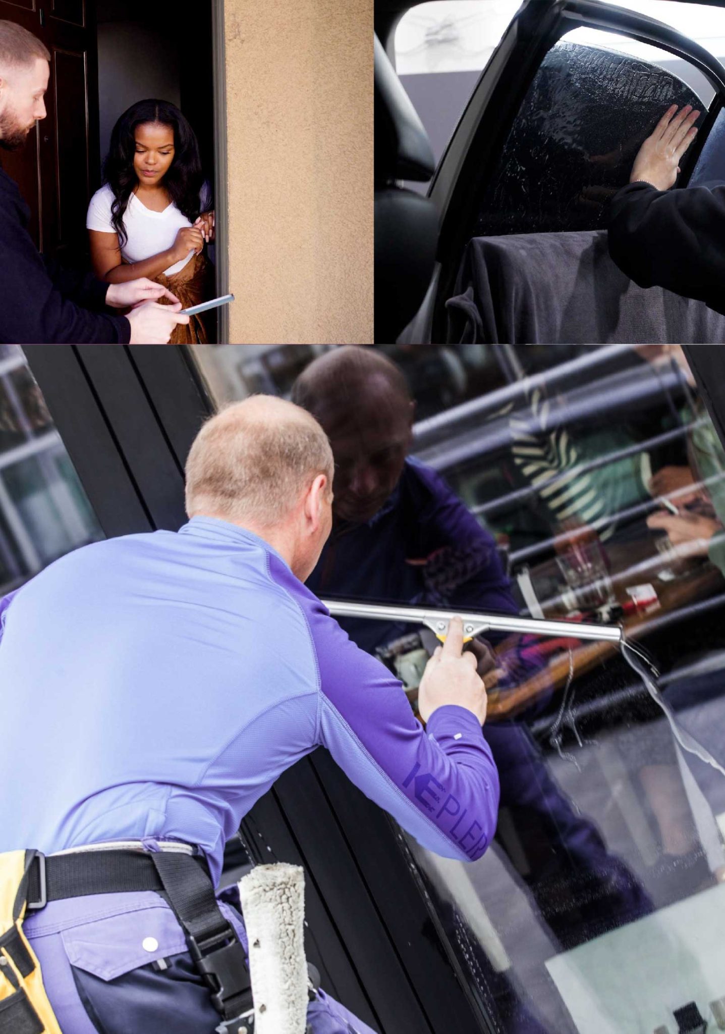 Kepler Skilled Applying Anti-Graffiti Window Film to a Elizabethtown Shop Front