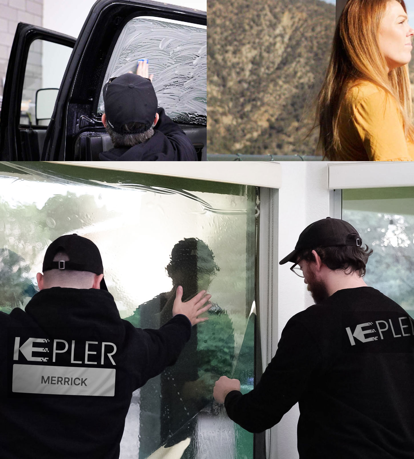 Kepler Technician Fitting Advanced Window Tint to Home in Merrick