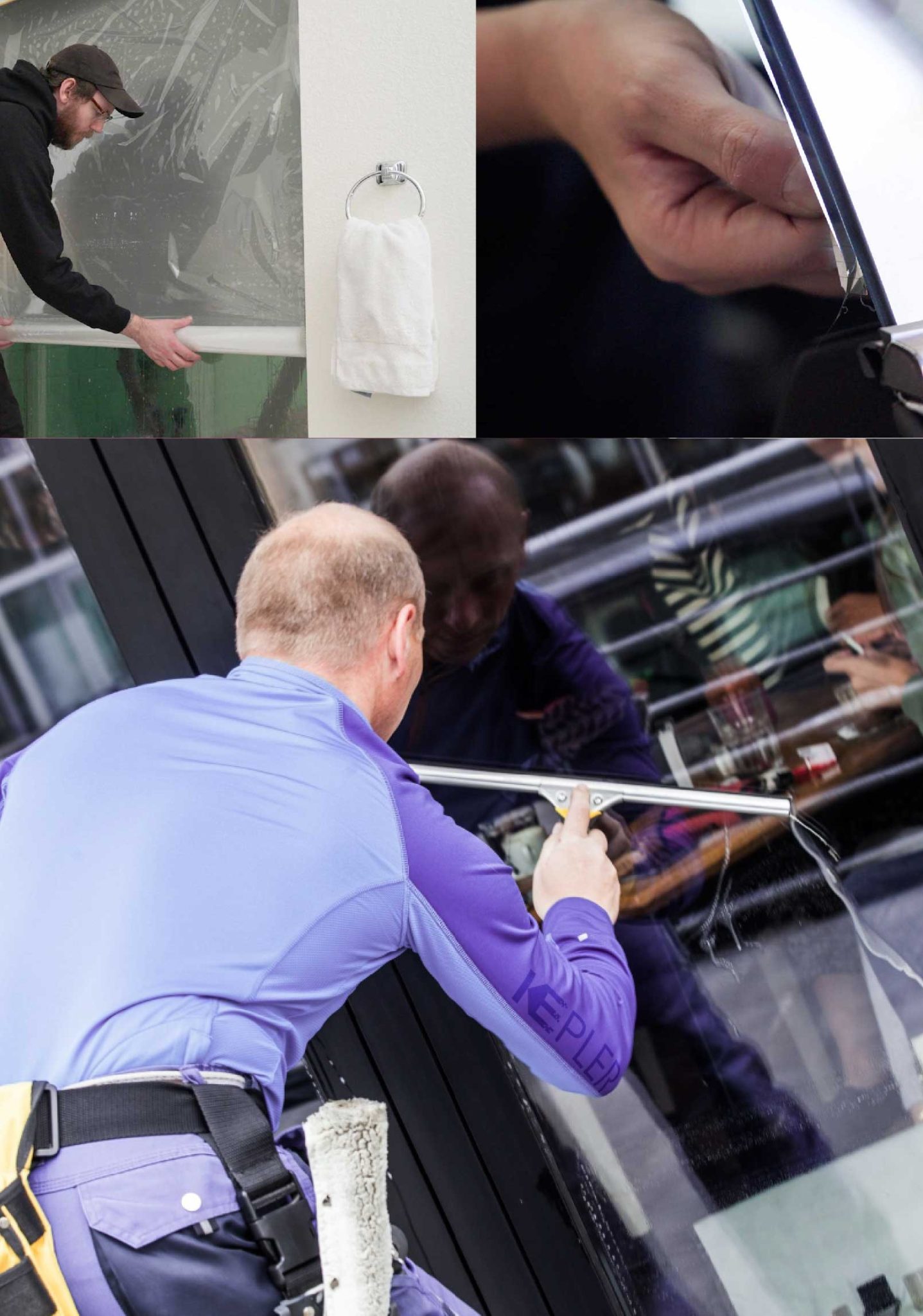 Kepler Expert Applying Anti-Graffiti Window Film to a Pickerington Shop Front