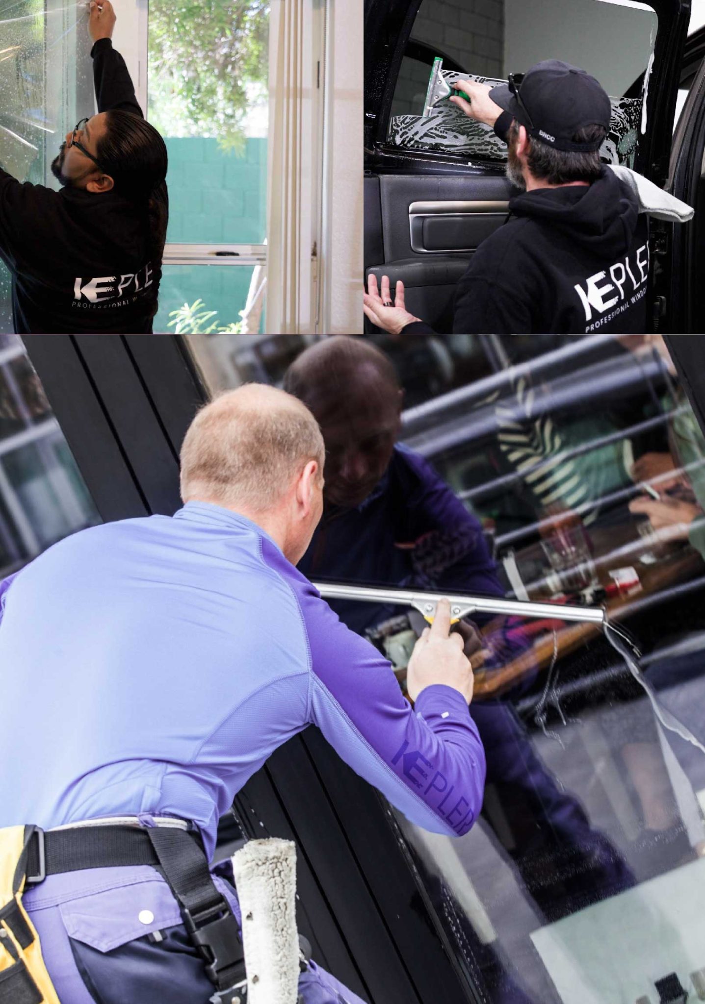 Kepler Skilled Applying Anti-Graffiti Window Film to a Defiance Shop Front