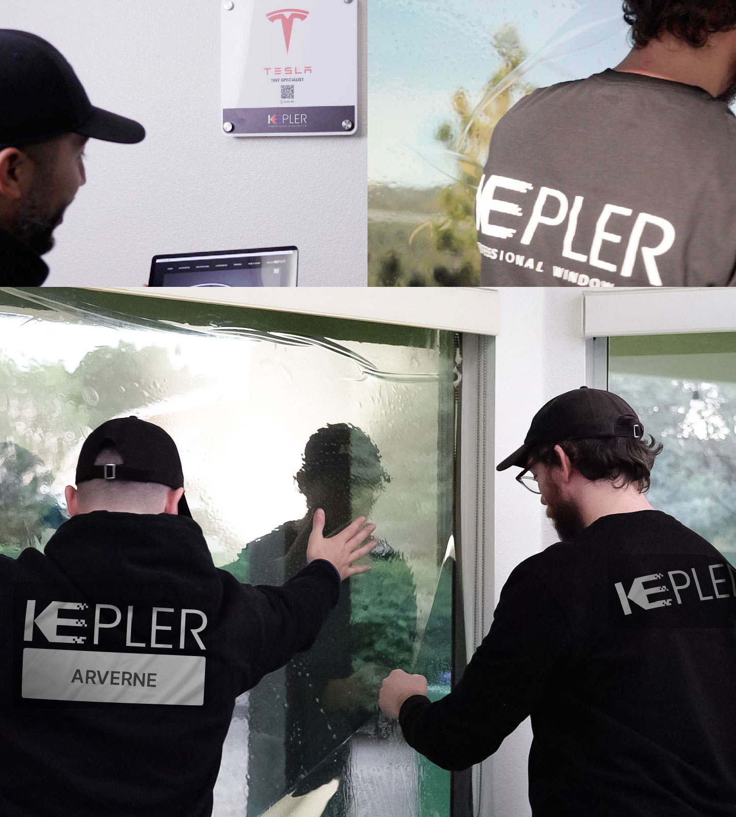 Expert Technician Installing Ceramic Window Tint to Home in Arverne