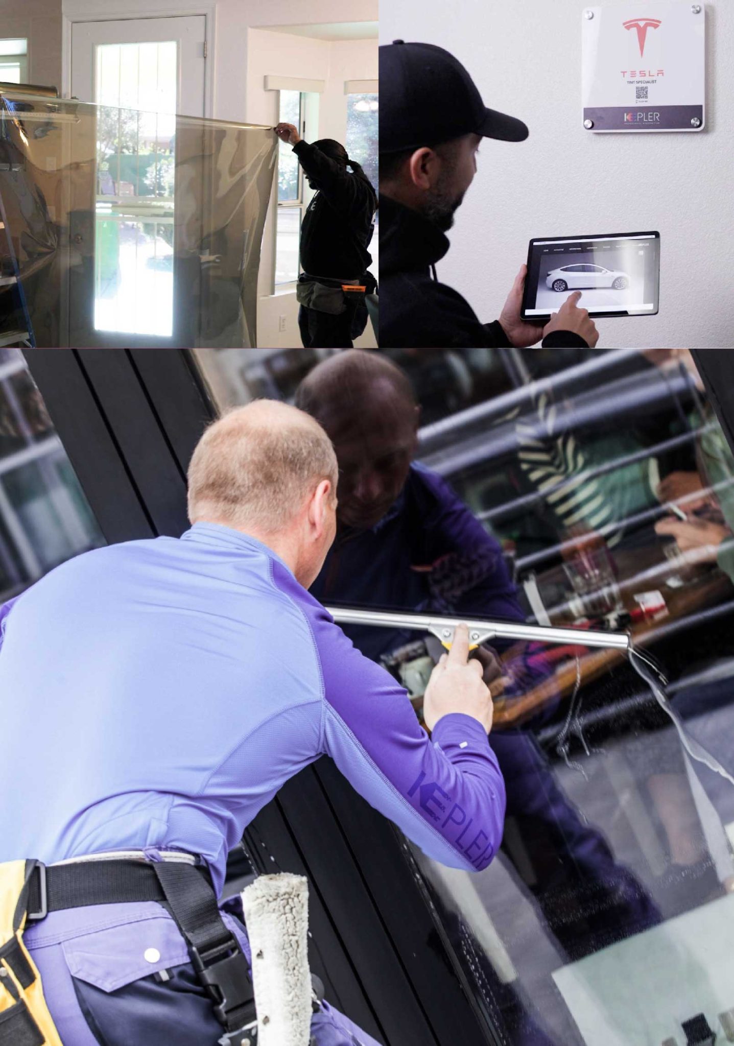Kepler Expert Applying Anti-Graffiti Window Film to a Avon Lake Shop Front