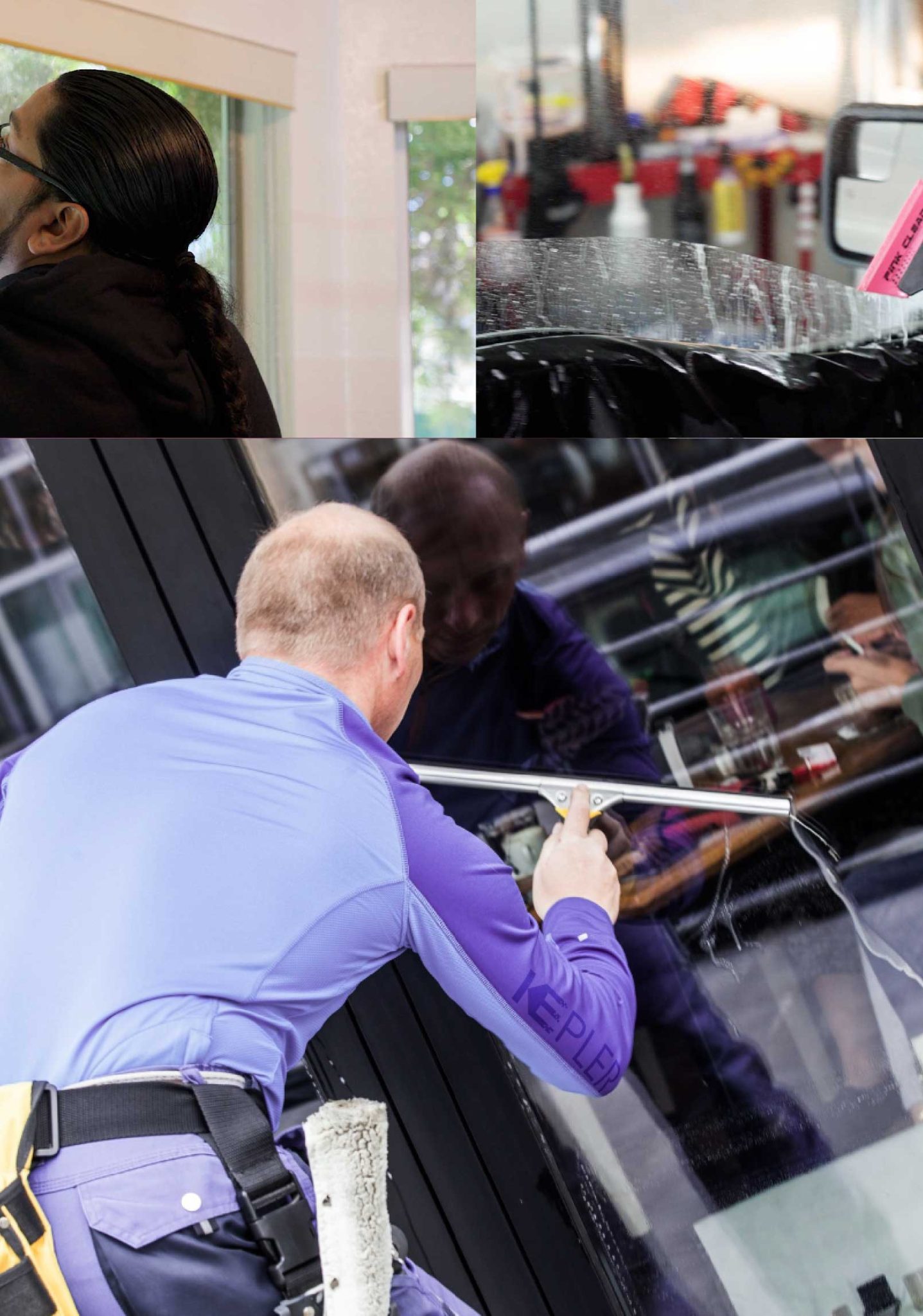 Kepler Expert Applying Anti-Graffiti Window Film to a North Olmsted Shop Front