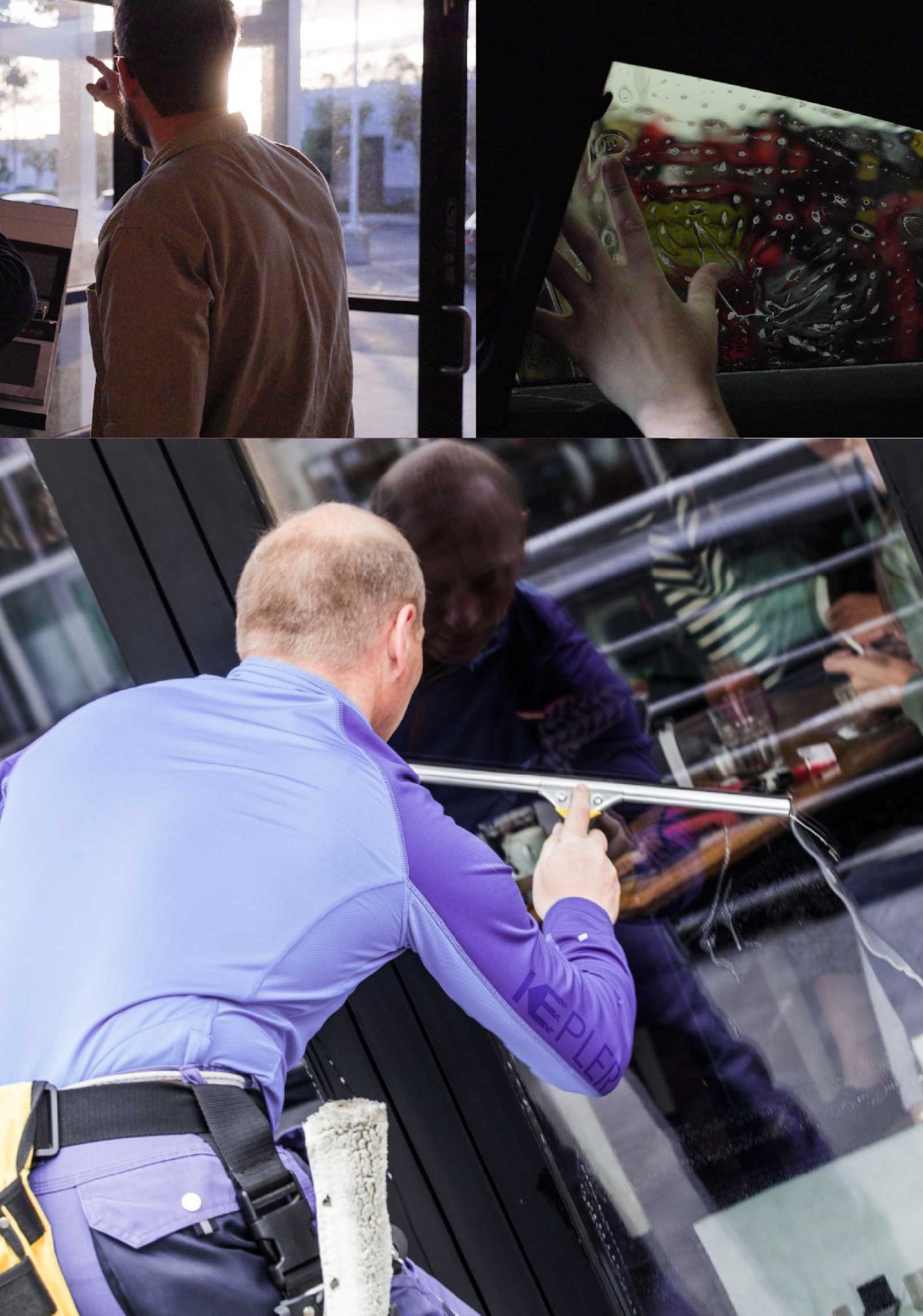 Kepler Professional Applying Anti-Graffiti Window Film to a Cleveland Shop Front