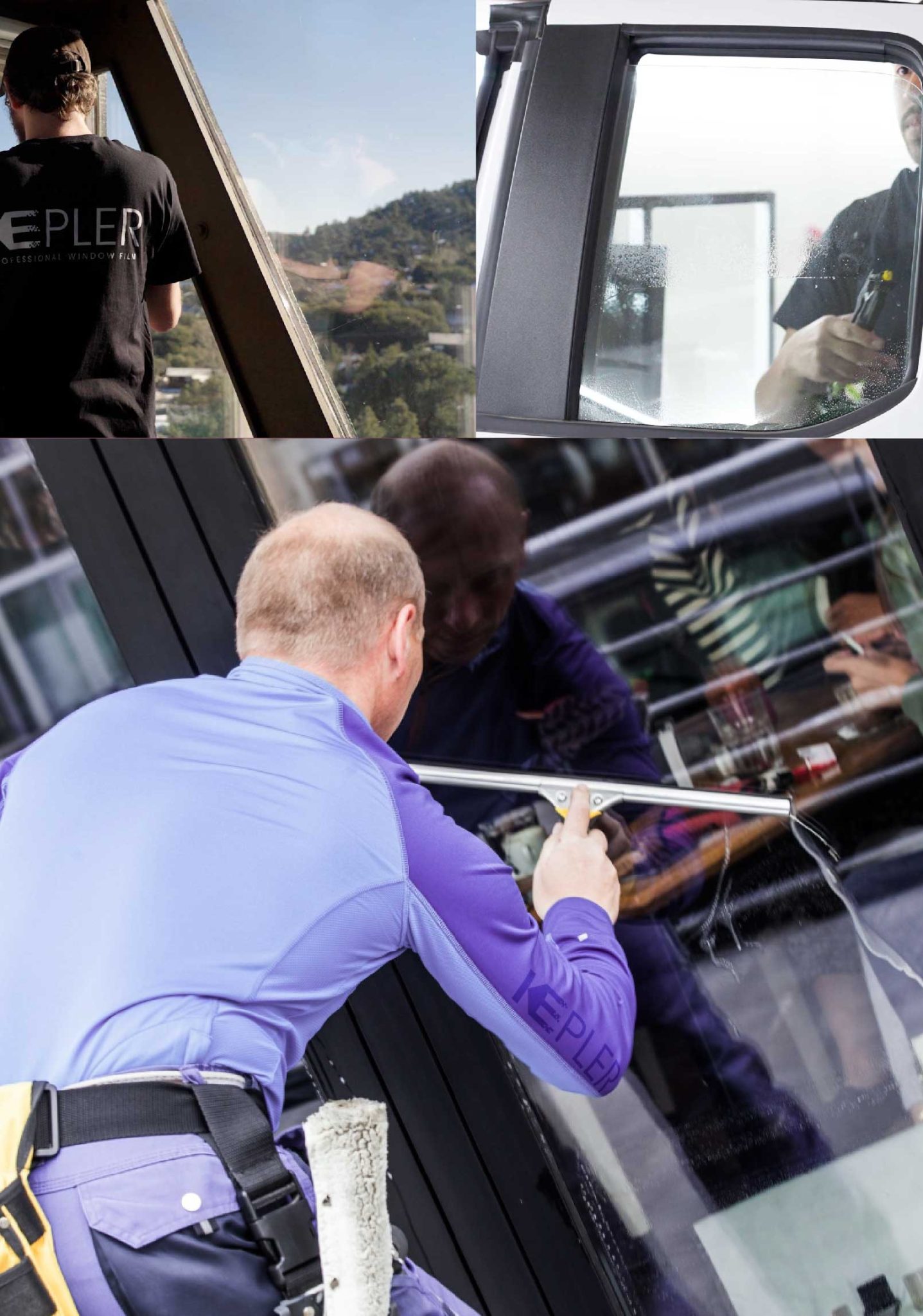 Kepler Skilled Applying Anti-Graffiti Window Film to a Maple Heights Shop Front