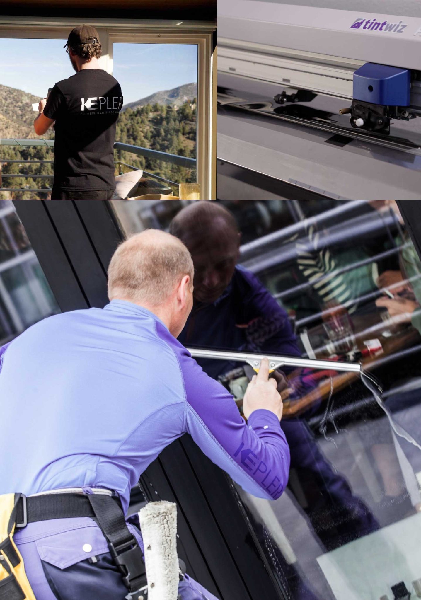 Kepler Skilled Applying Anti-Graffiti Window Film to a Westlake Shop Front