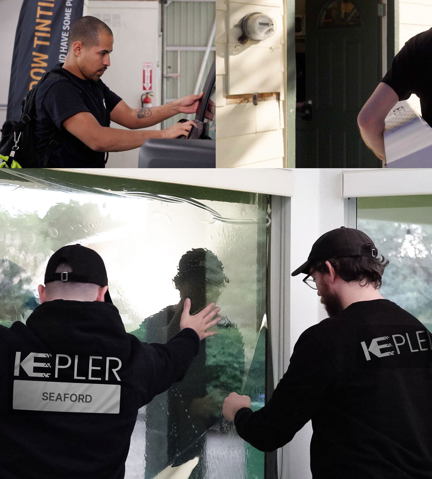 Kepler Technician Fitting Ceramic Window Tint to Home in Seaford