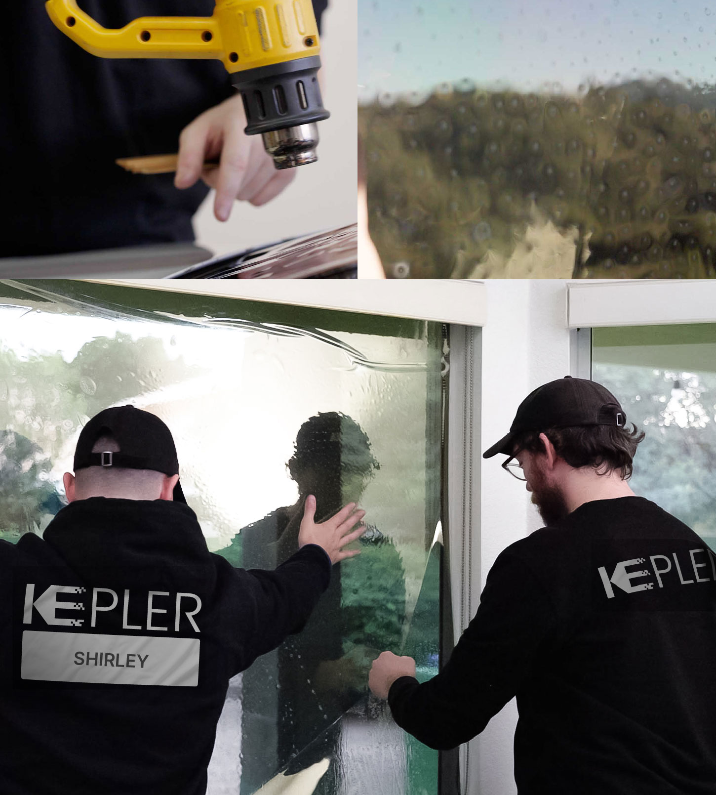 Kepler Technician Fitting Advanced Window Tint to Home in Shirley