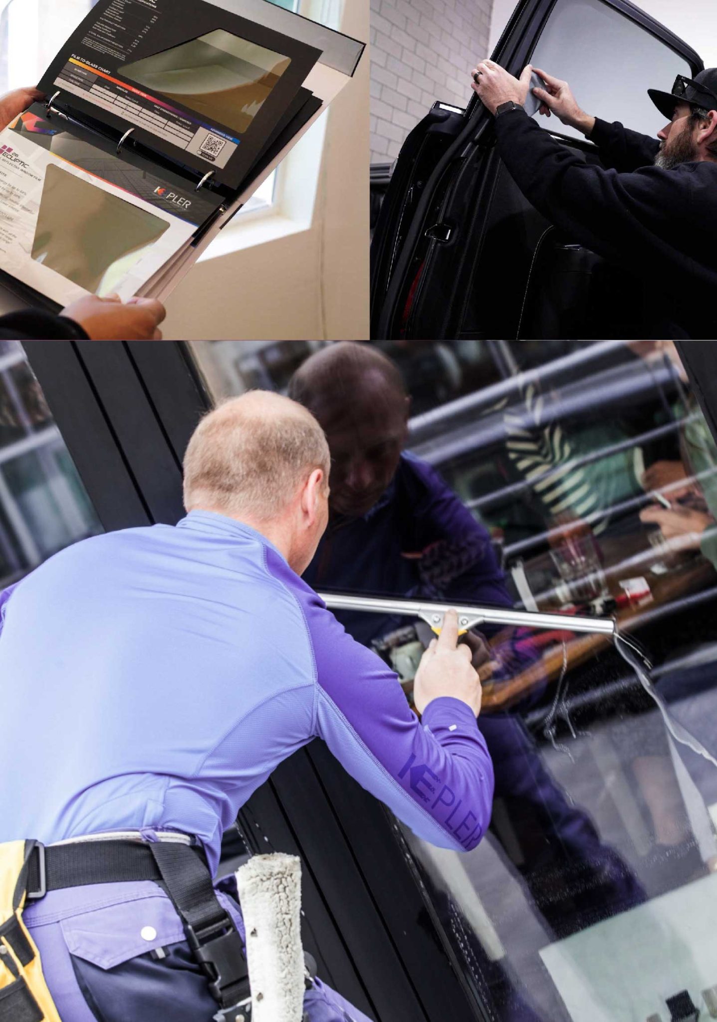 Kepler Expert Applying Anti-Graffiti Window Film to a Streetsboro Shop Front
