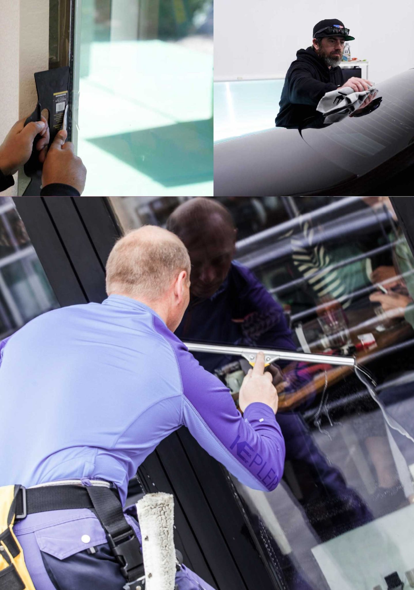 Kepler Expert Applying Anti-Graffiti Window Film to a Youngstown Shop Front