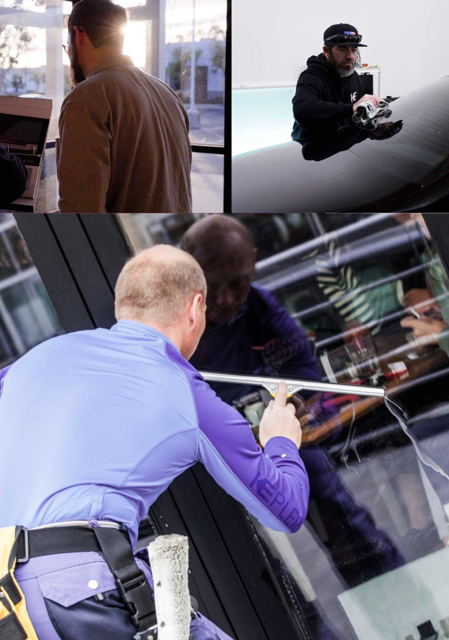 Kepler Professional Applying Anti-Graffiti Window Film to a Alliance Shop Front