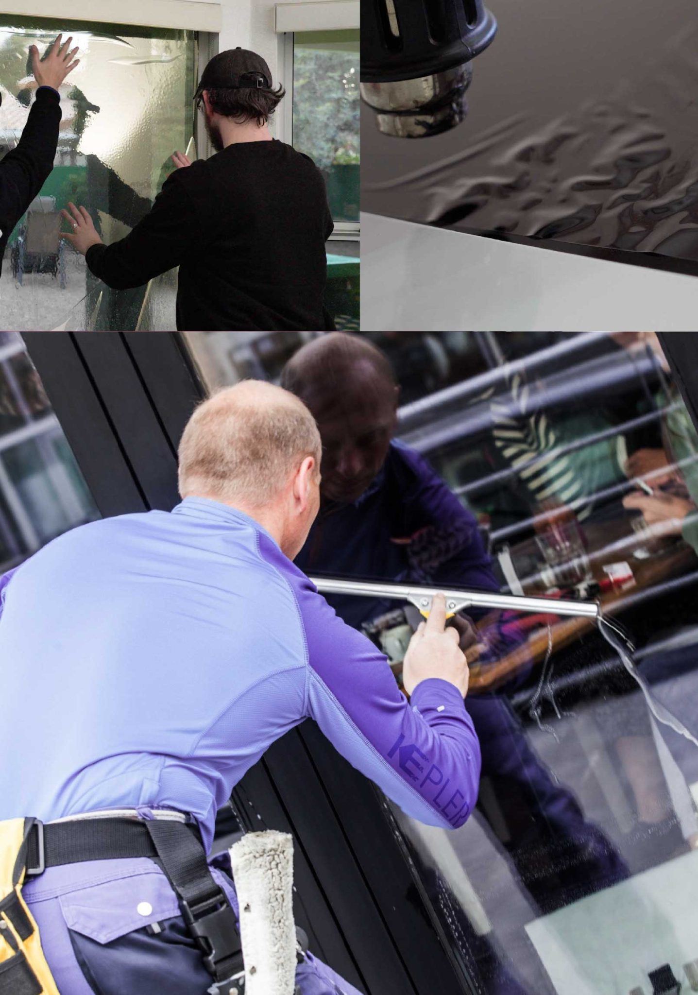 Kepler Skilled Applying Anti-Graffiti Window Film to a Canton Shop Front