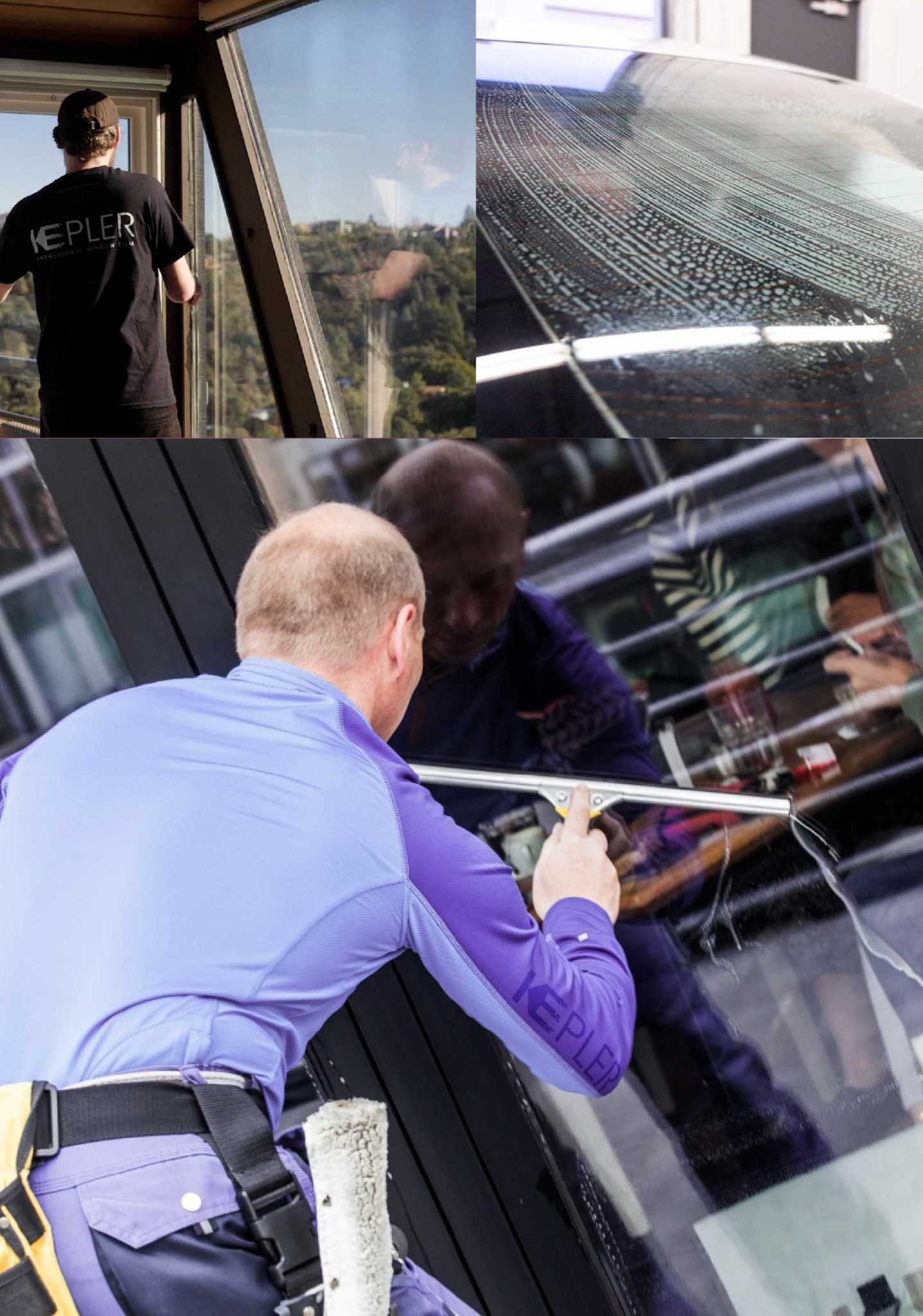 Kepler Professional Applying Anti-Graffiti Window Film to a Middletown Shop Front