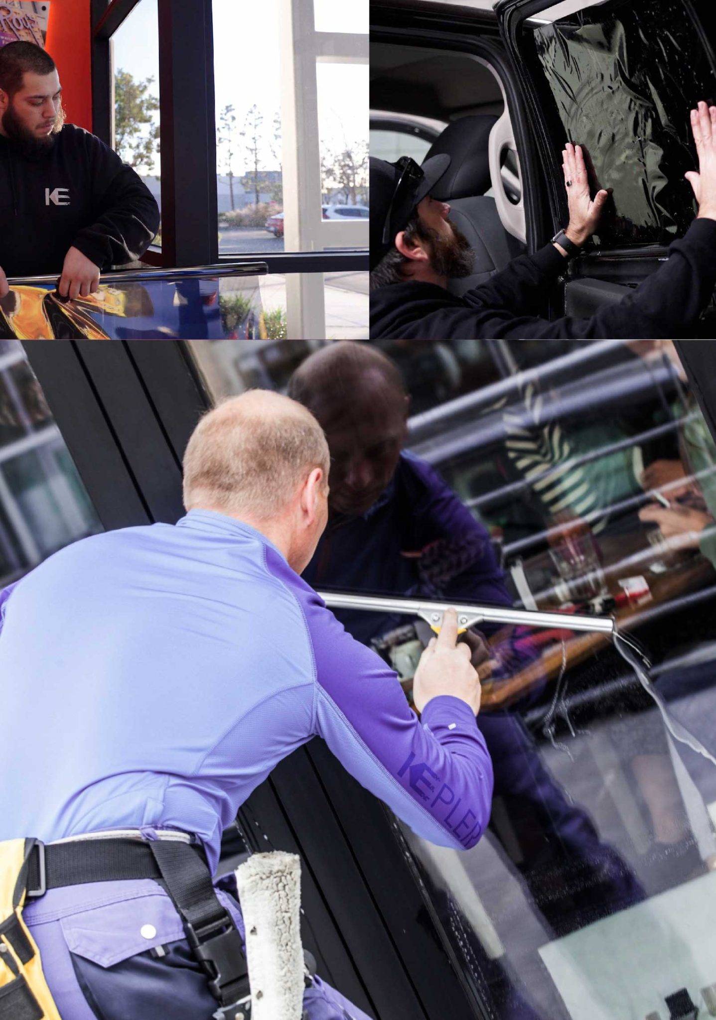 Kepler Expert Applying Anti-Graffiti Window Film to a Cincinnati Shop Front