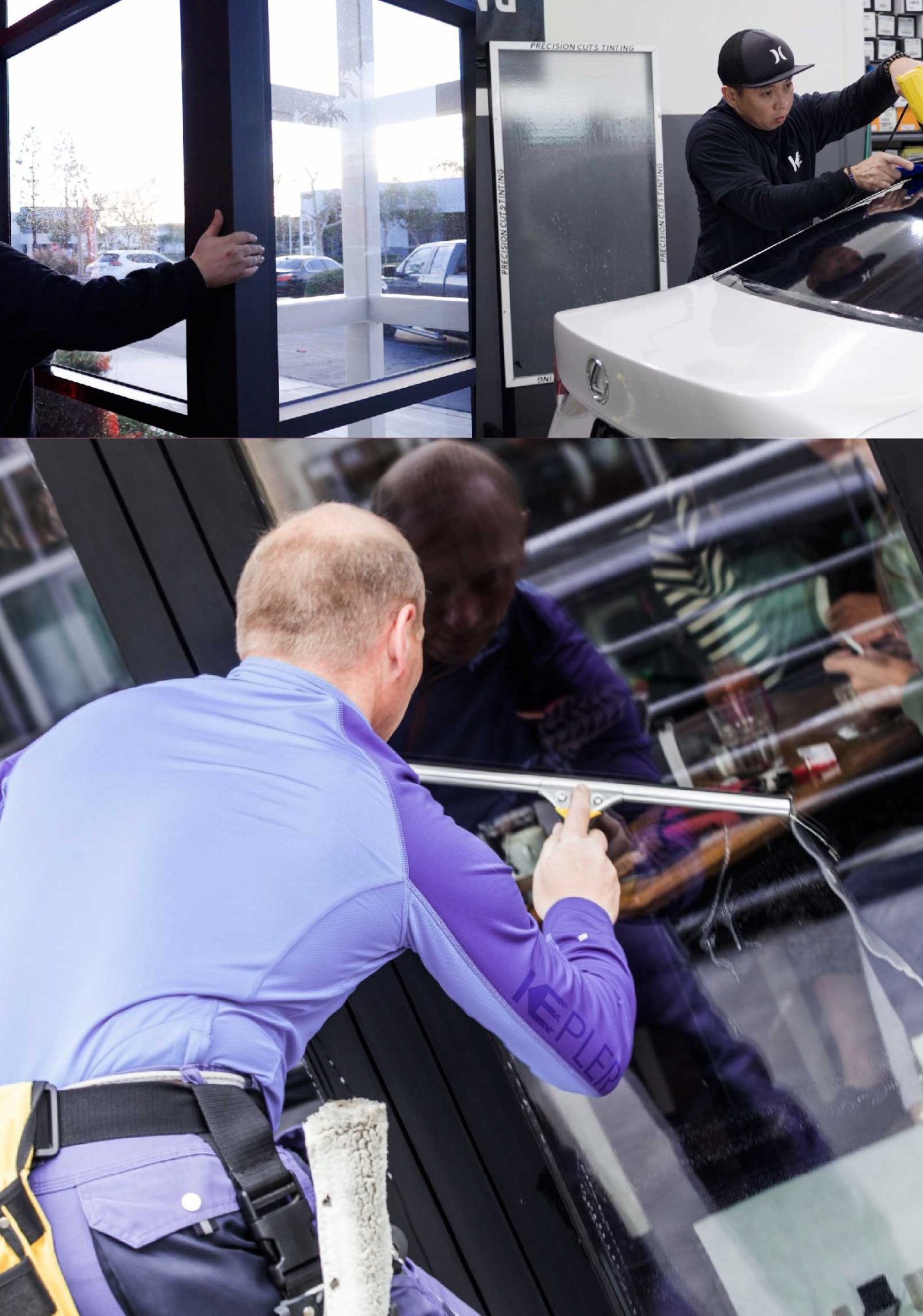 Kepler Expert Applying Anti-Graffiti Window Film to a Fairborn Shop Front