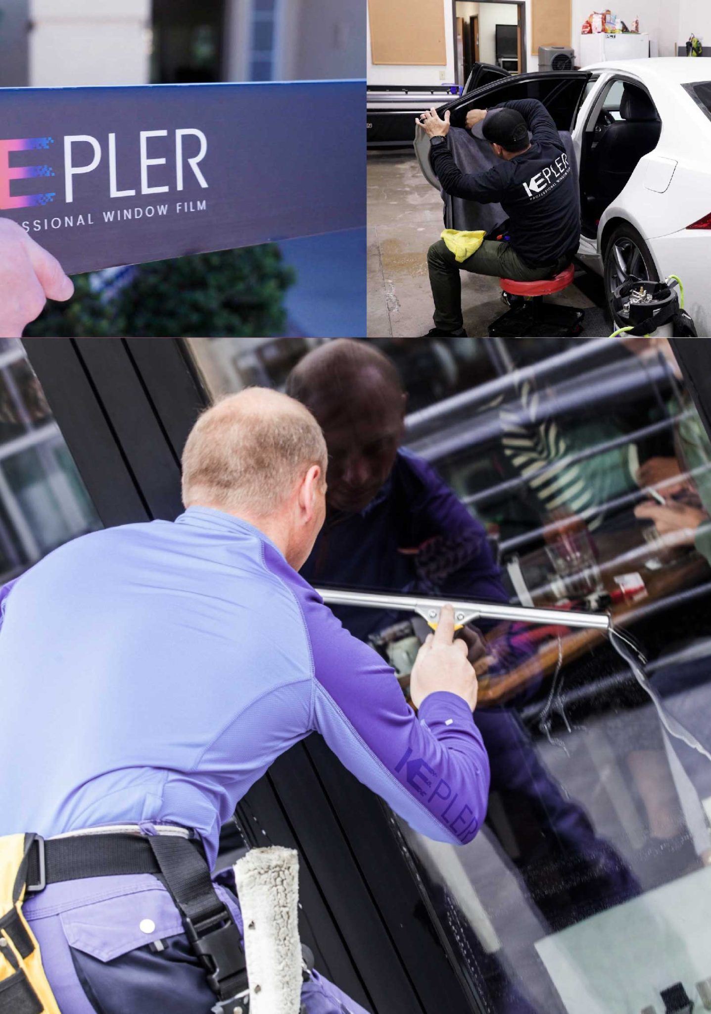 Kepler Skilled Applying Anti-Graffiti Window Film to a Chillicothe Shop Front