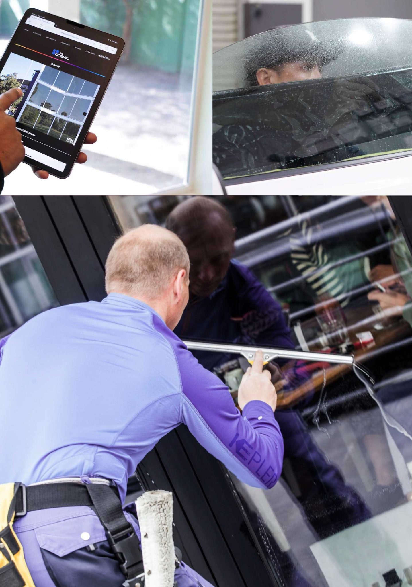Kepler Expert Applying Anti-Graffiti Window Film to a Lima Shop Front