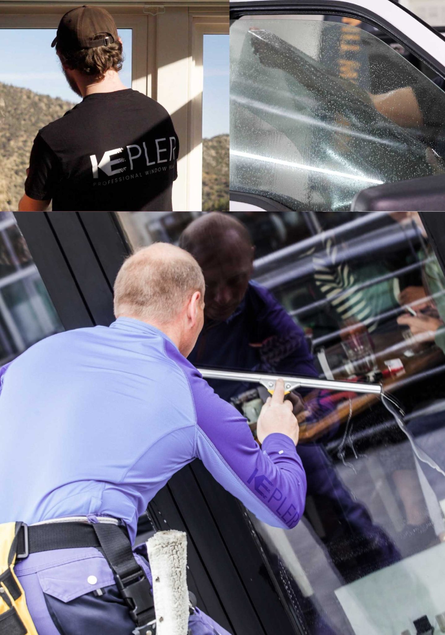 Kepler Skilled Applying Anti-Graffiti Window Film to a Findlay Shop Front