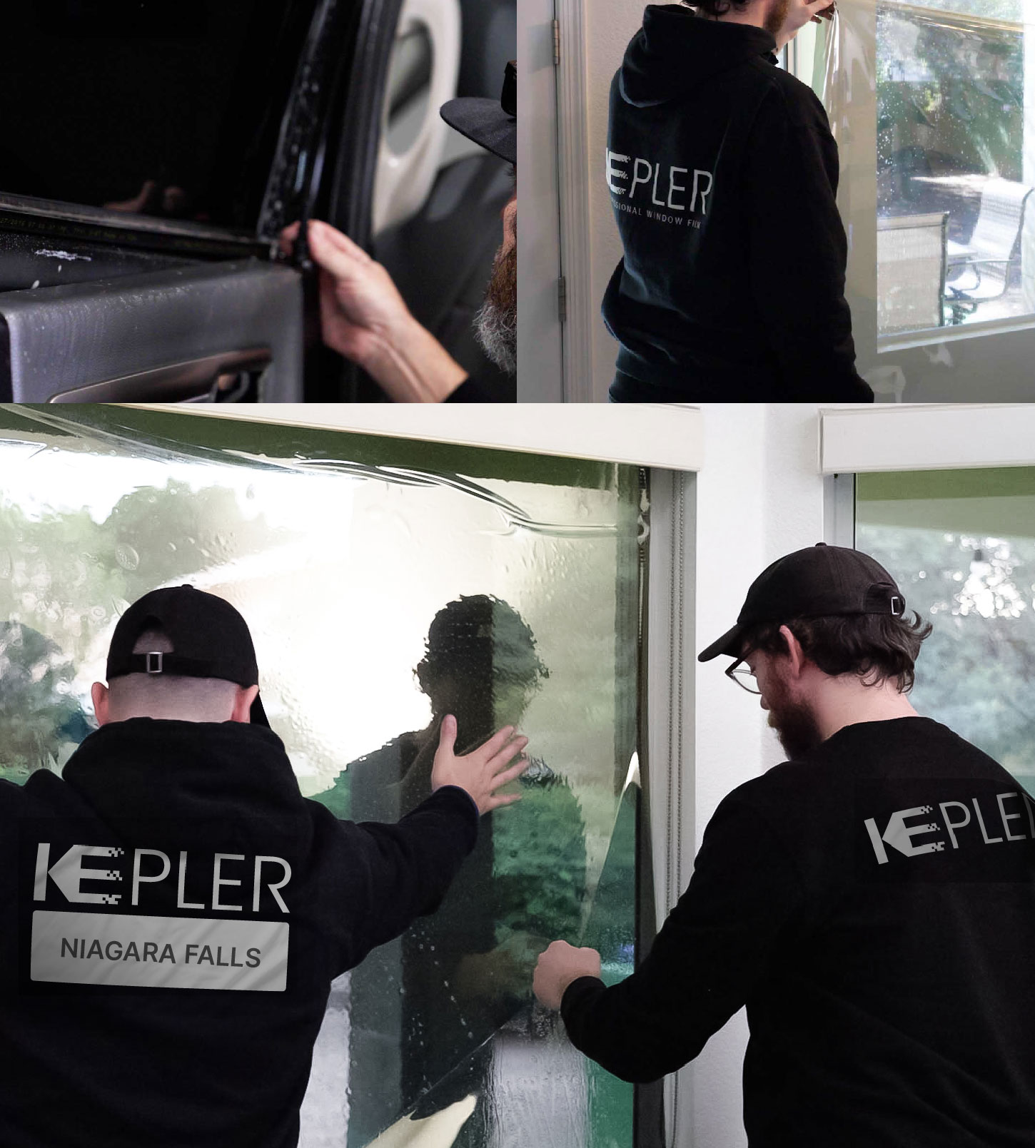 Kepler Technician Fitting High-tech Window Tint to Home in Niagara Falls