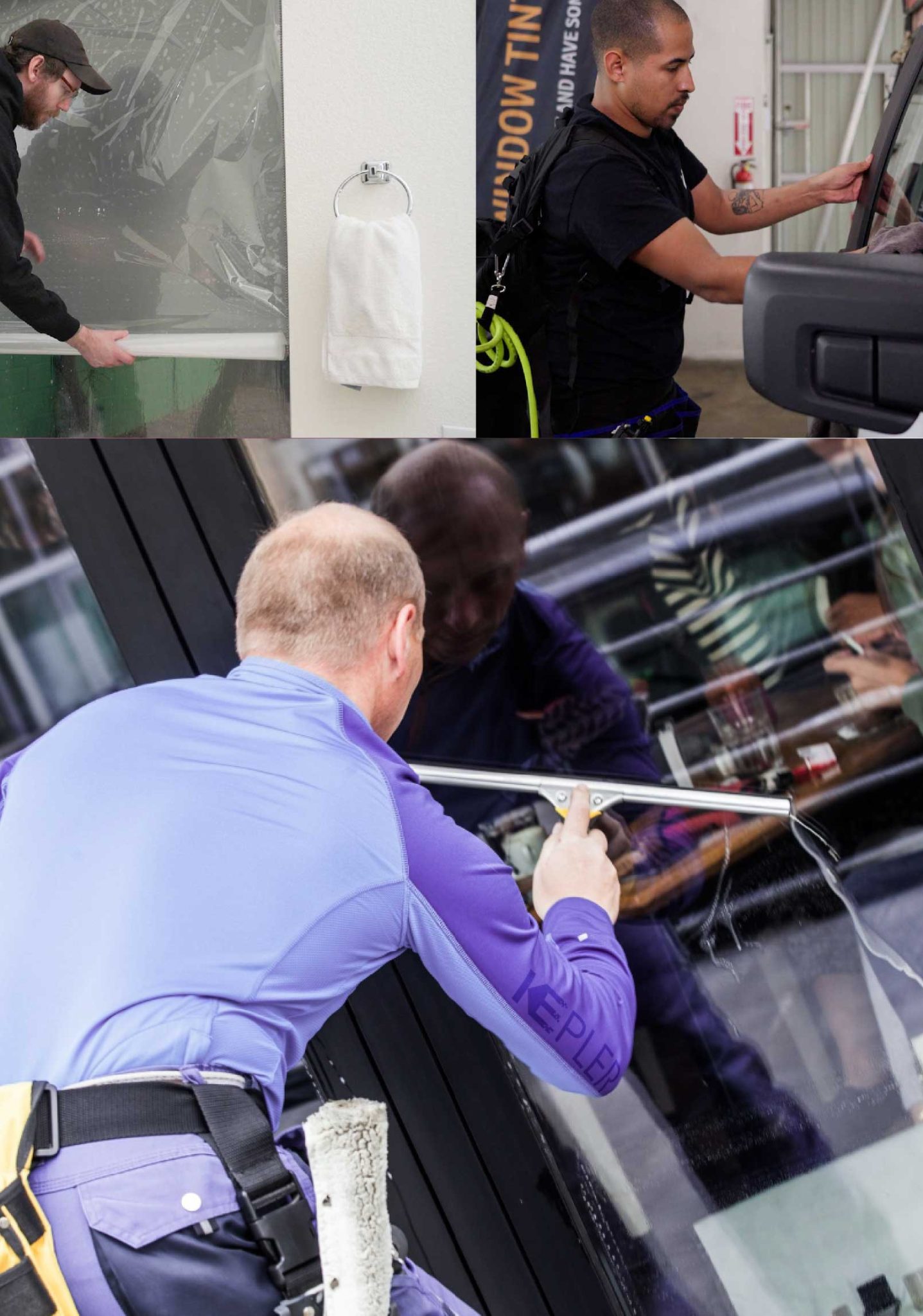 Kepler Professional Applying Anti-Graffiti Window Film to a Franklin Shop Front