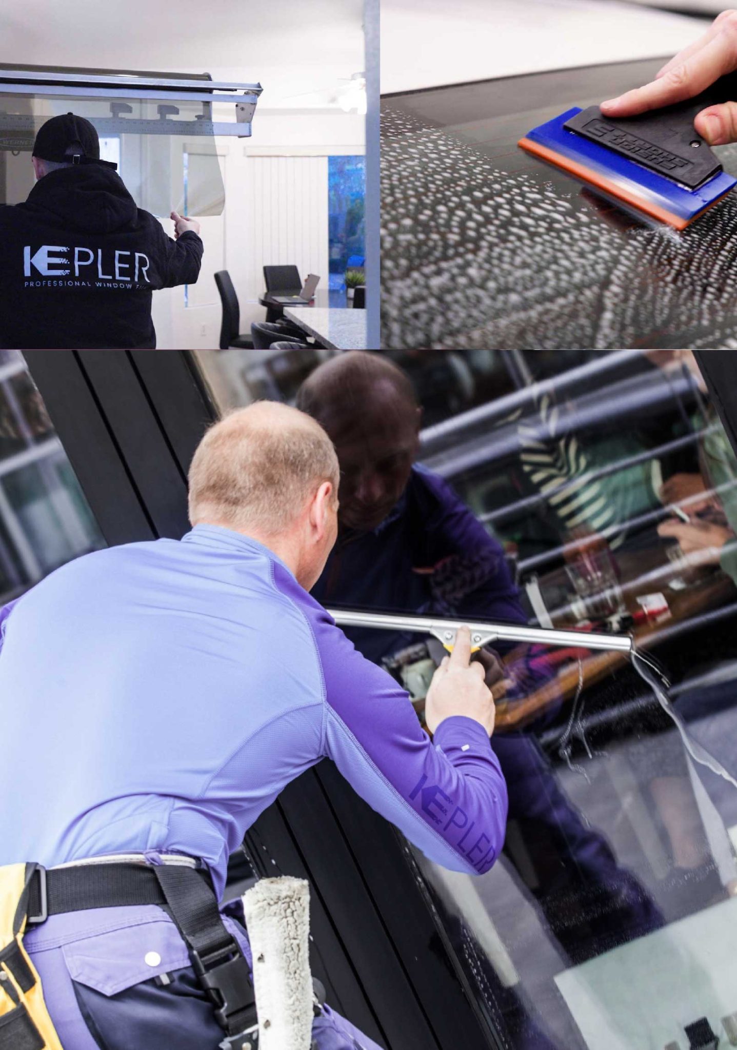 Kepler Skilled Applying Anti-Graffiti Window Film to a Crown Point Shop Front