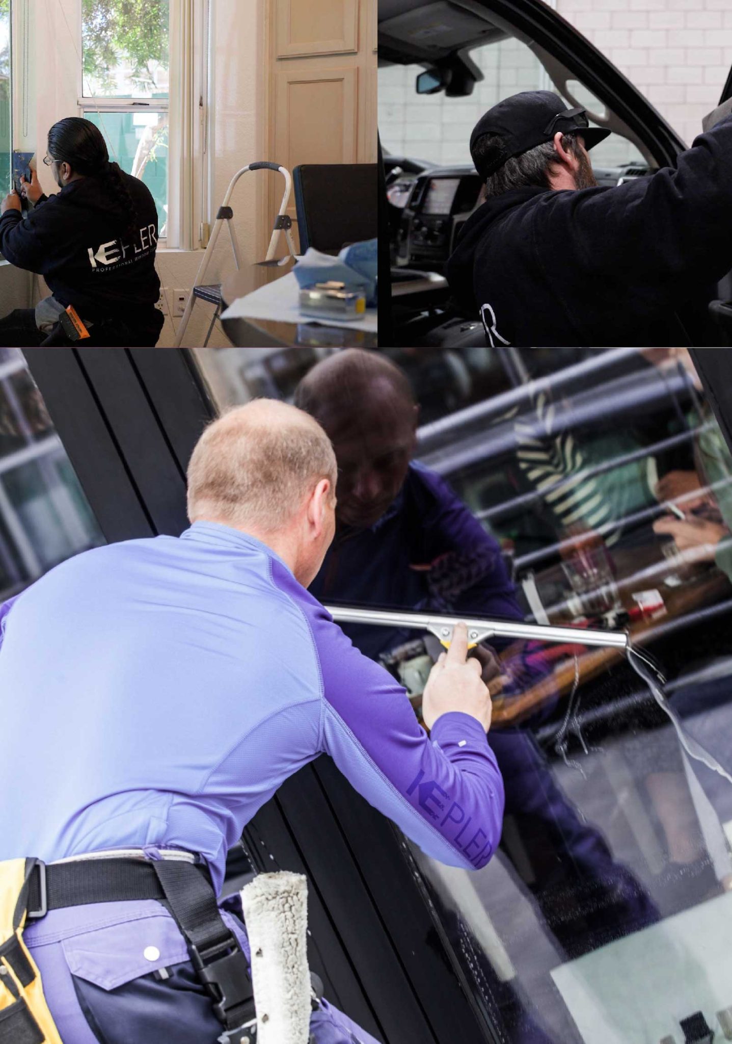 Kepler Skilled Applying Anti-Graffiti Window Film to a Griffith Shop Front