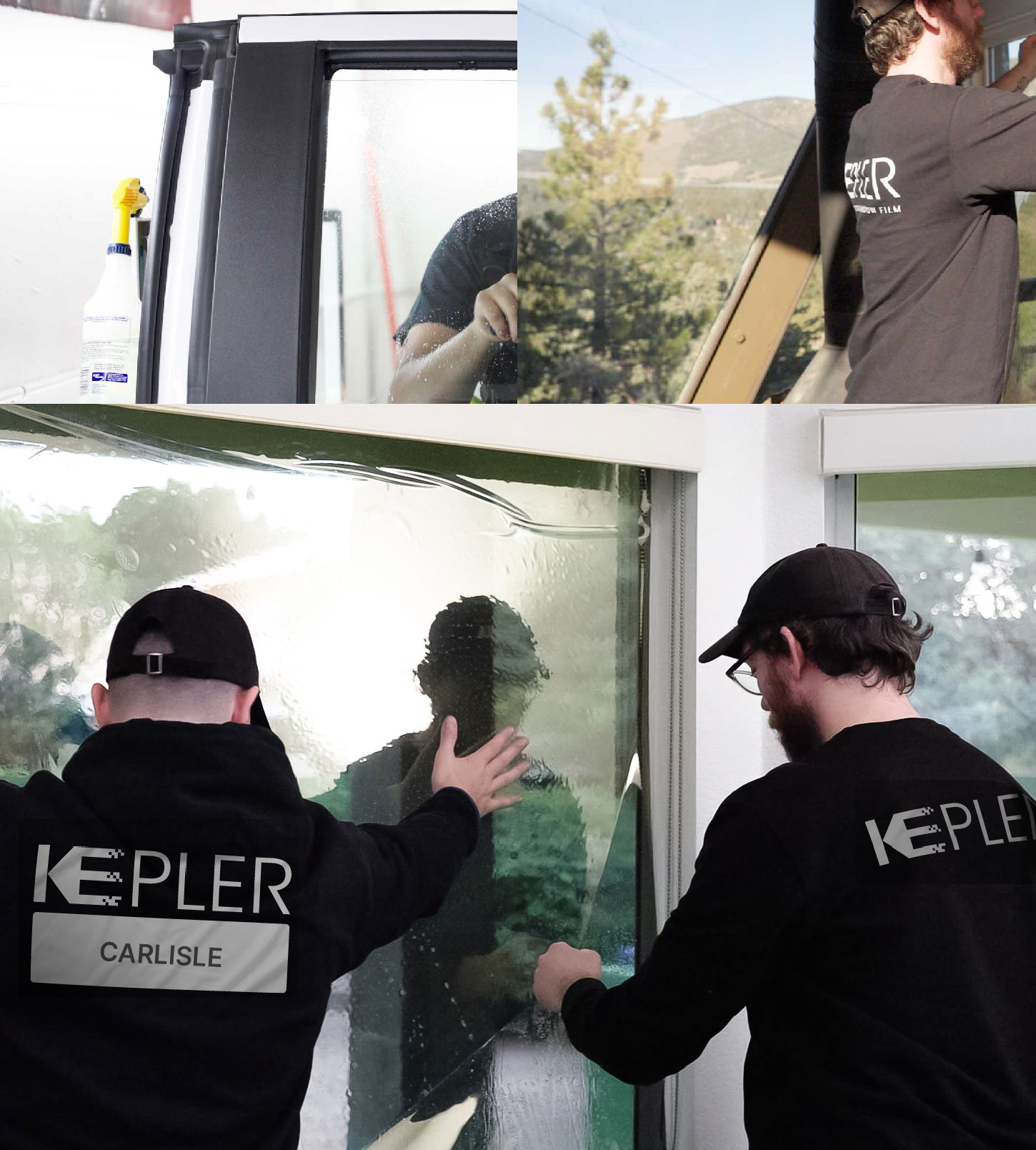 Kepler Technician Applying High-tech Window Tint to Home in Carlisle