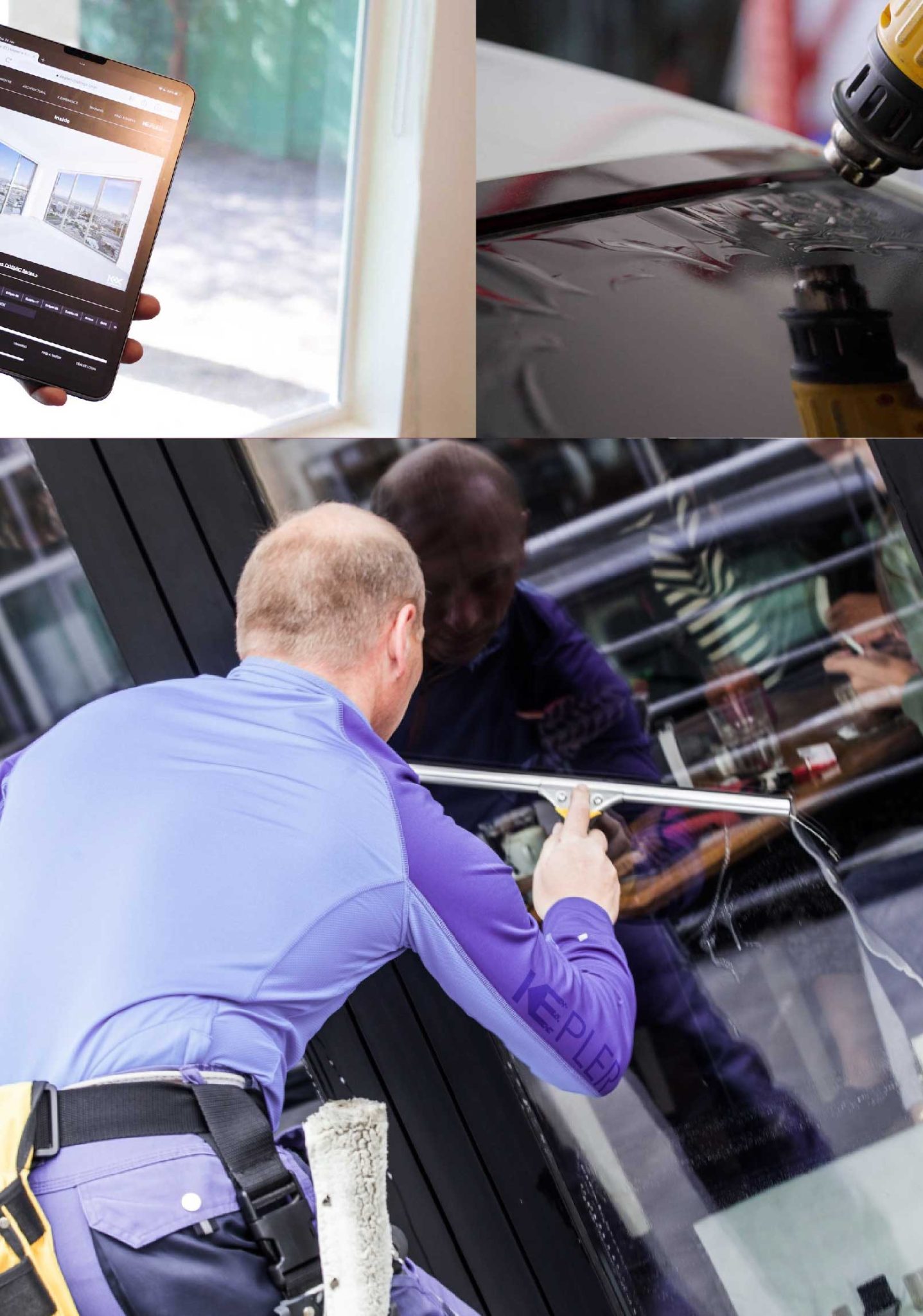 Kepler Skilled Applying Anti-Graffiti Window Film to a Munster Shop Front