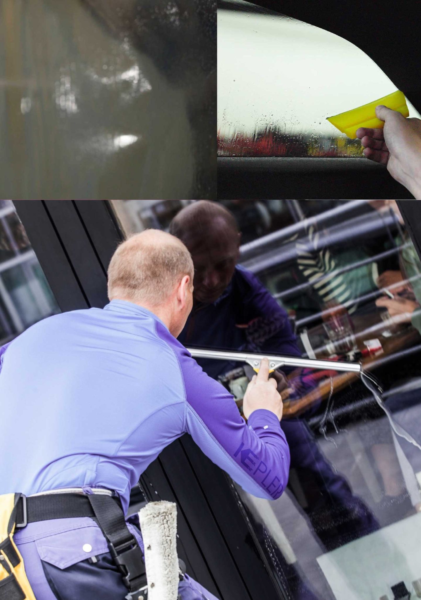 Kepler Expert Applying Anti-Graffiti Window Film to a Portage Shop Front