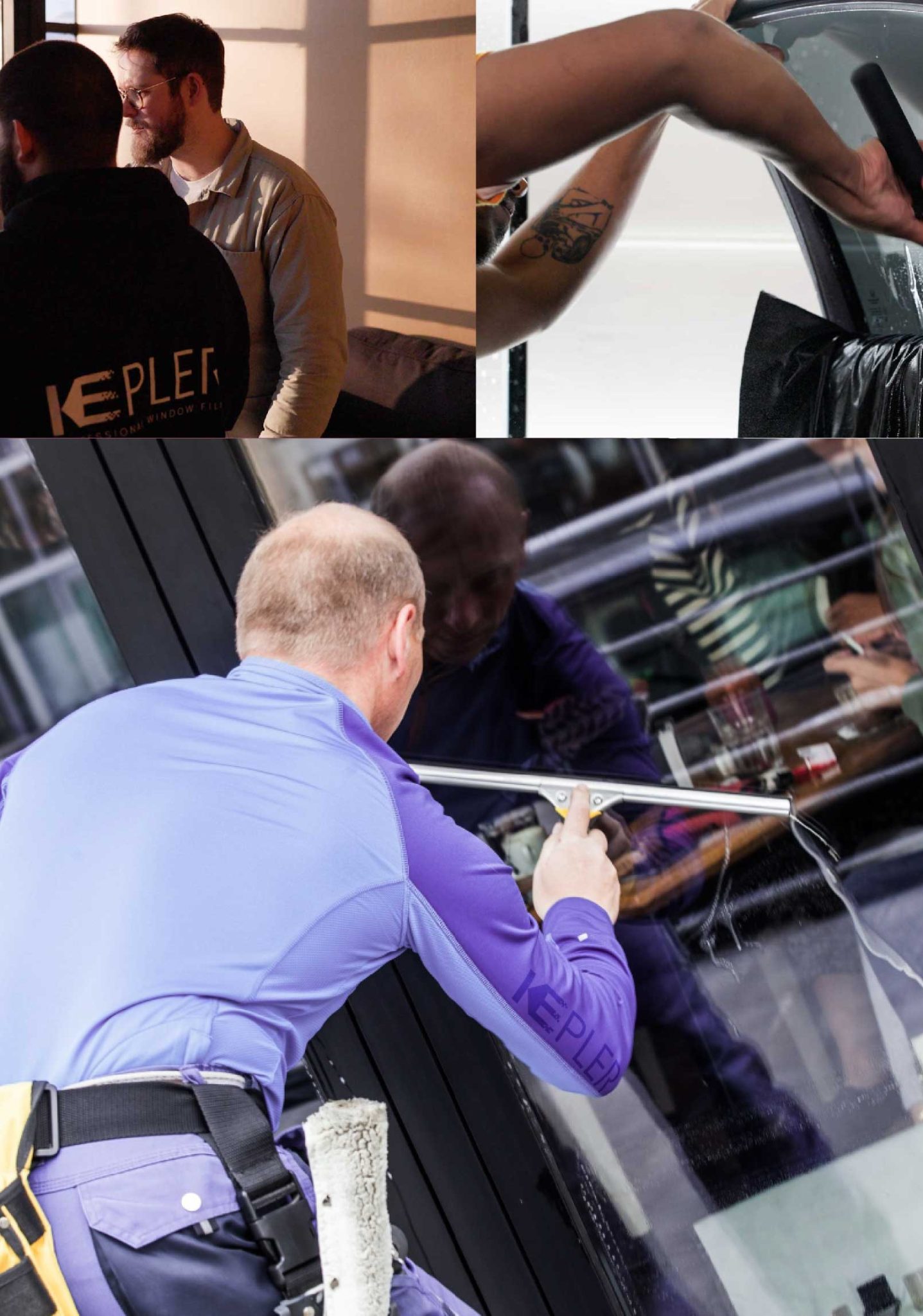 Kepler Professional Applying Anti-Graffiti Window Film to a Schererville Shop Front