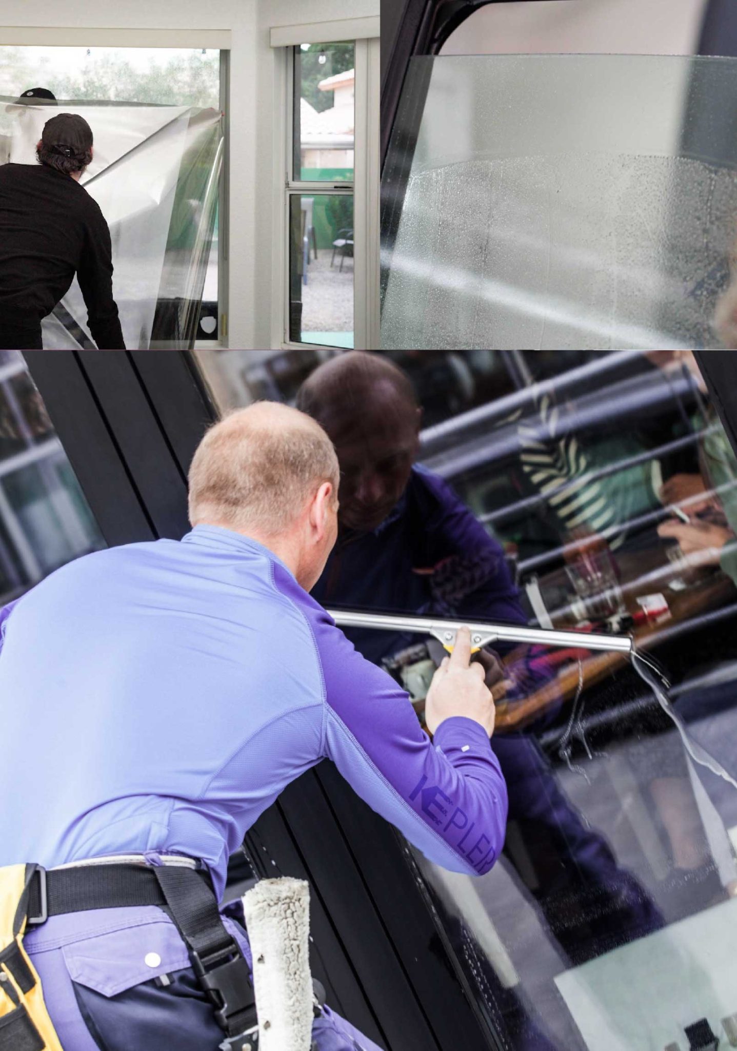 Kepler Expert Applying Anti-Graffiti Window Film to a Granger Shop Front