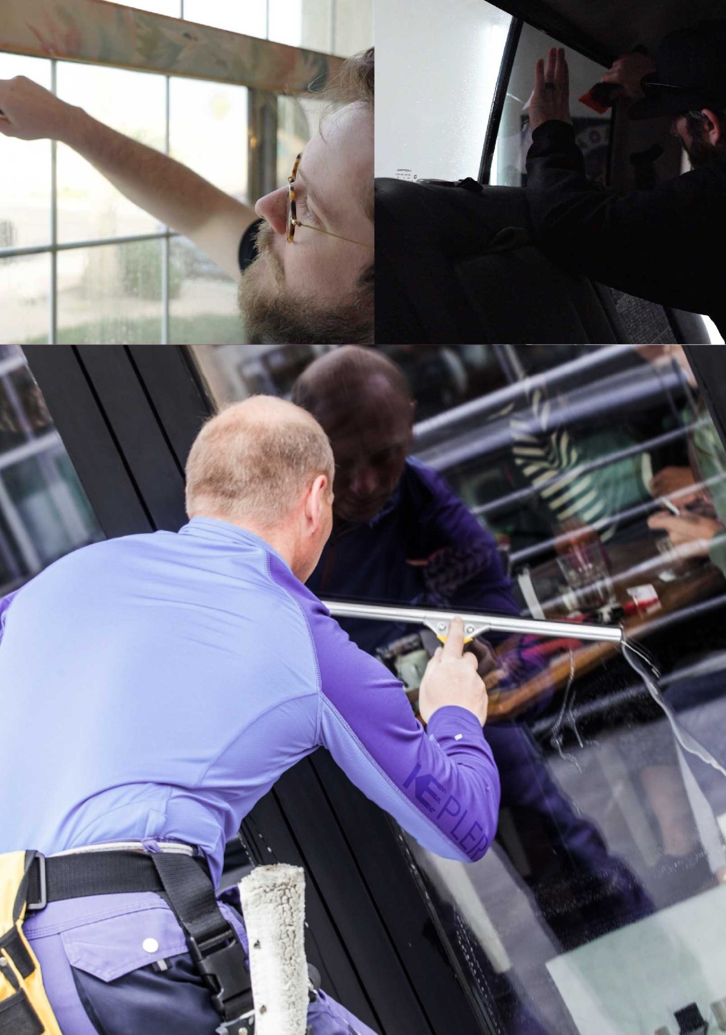Kepler Expert Applying Anti-Graffiti Window Film to a Warsaw Shop Front