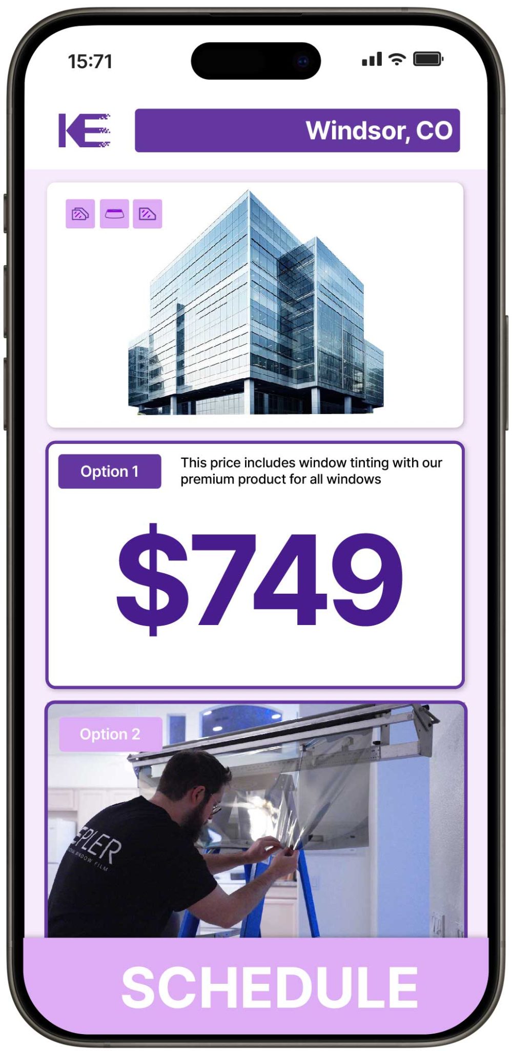 View Competitive Commercial Window Tinting Rates in Windsor, Colorado