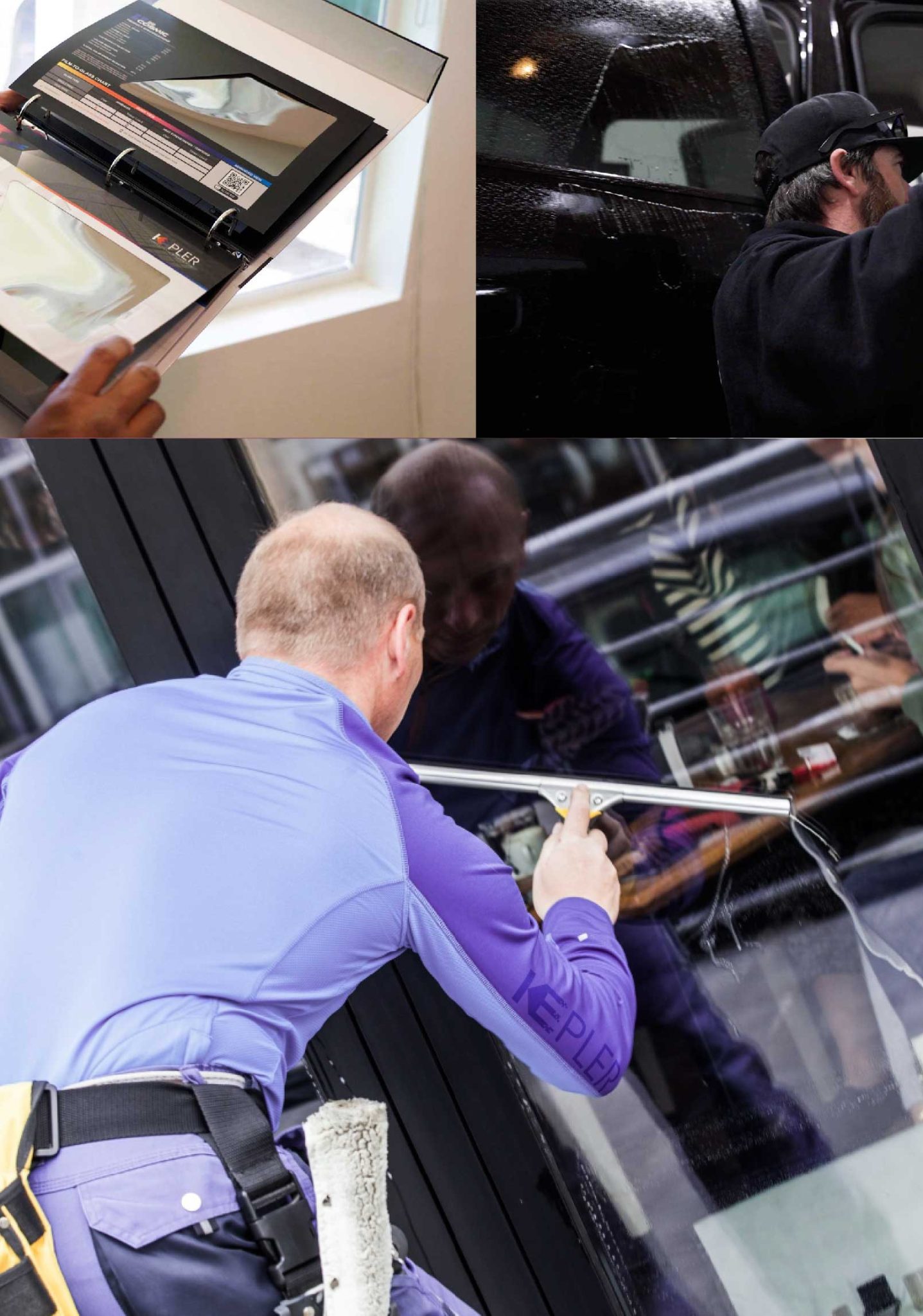 Kepler Expert Applying Anti-Graffiti Window Film to a New Haven Shop Front