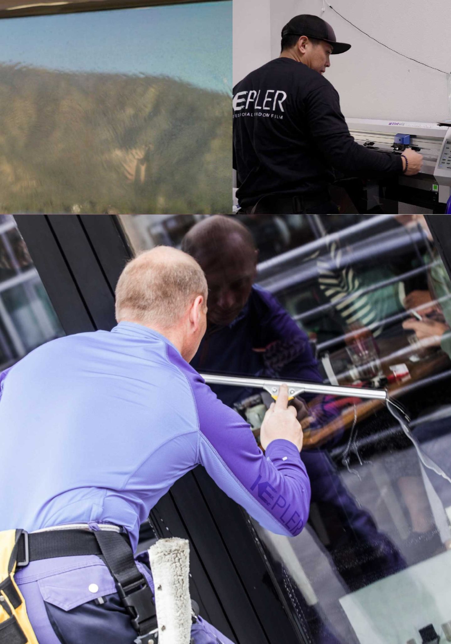 Kepler Skilled Applying Anti-Graffiti Window Film to a Clarksville Shop Front