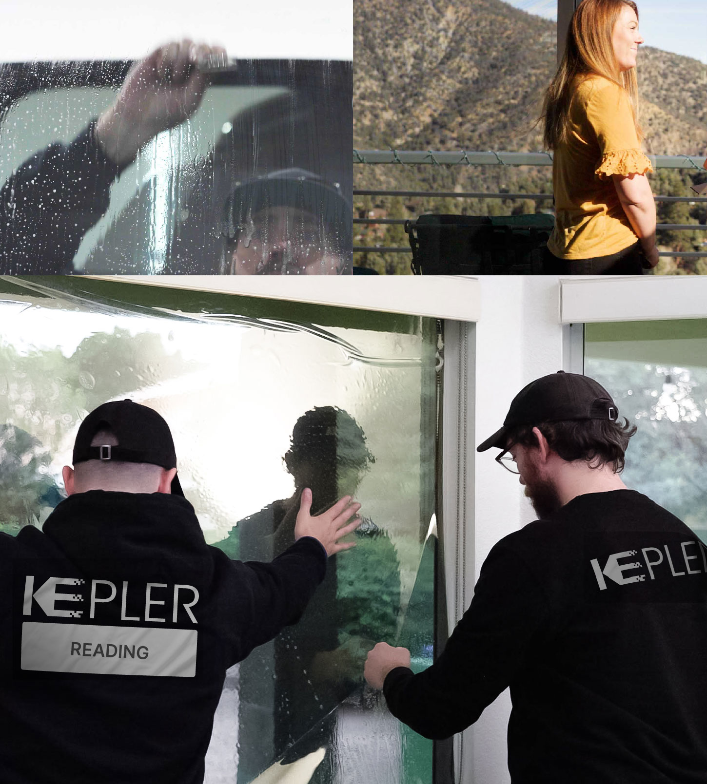 Expert Technician Fitting Advanced Window Tint to Home in Reading