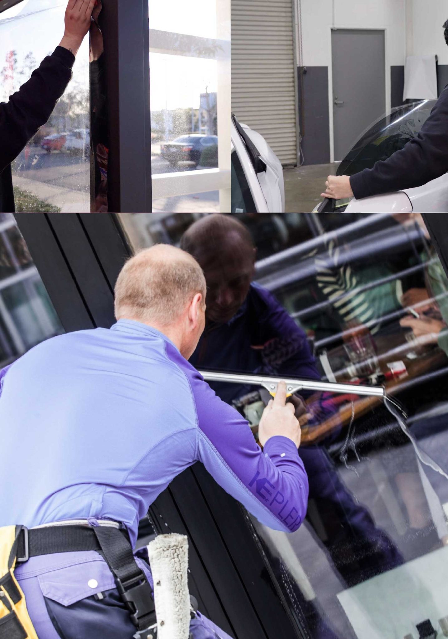 Kepler Expert Applying Anti-Graffiti Window Film to a Muncie Shop Front