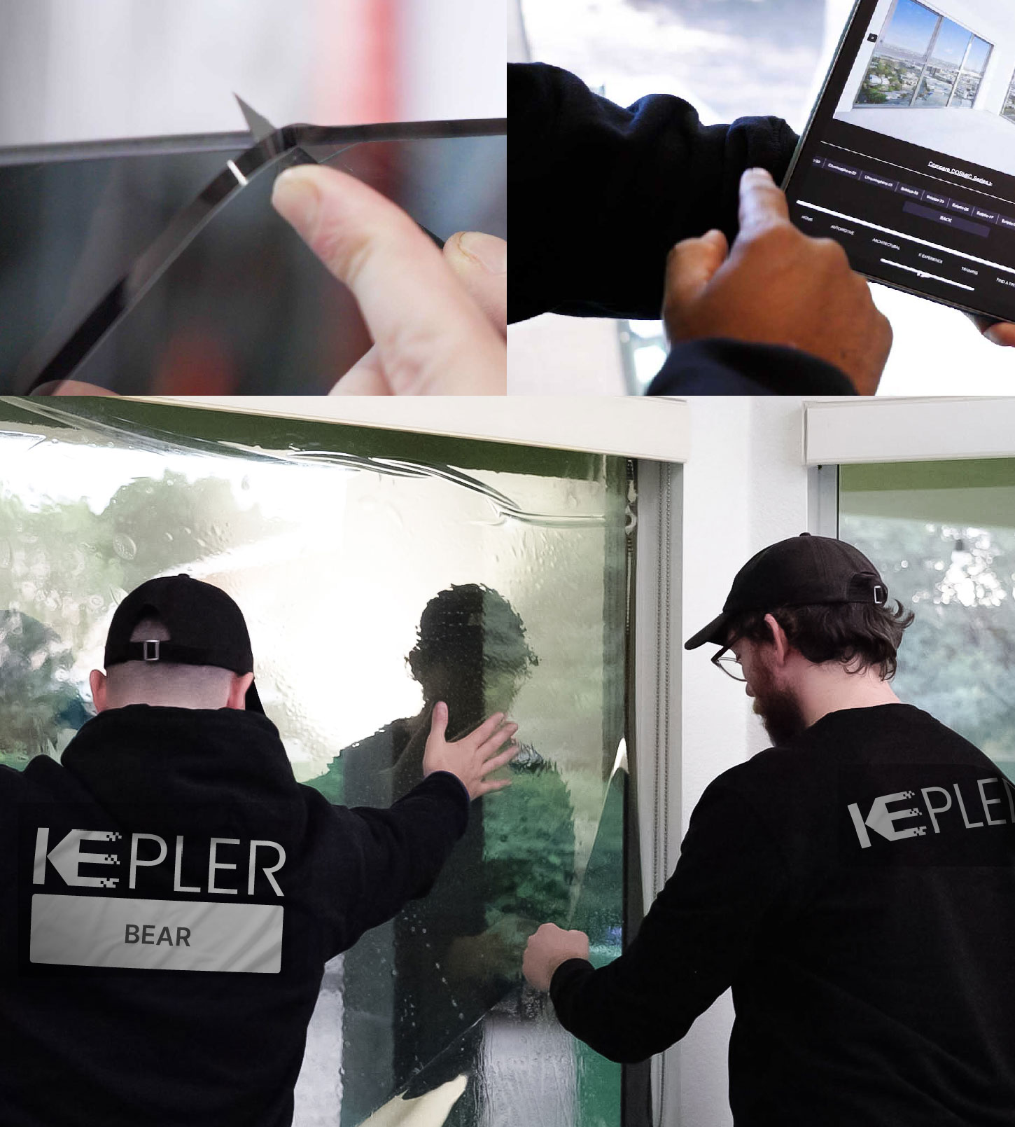 Kepler Technician Fitting Advanced Window Tint to Home in Bear