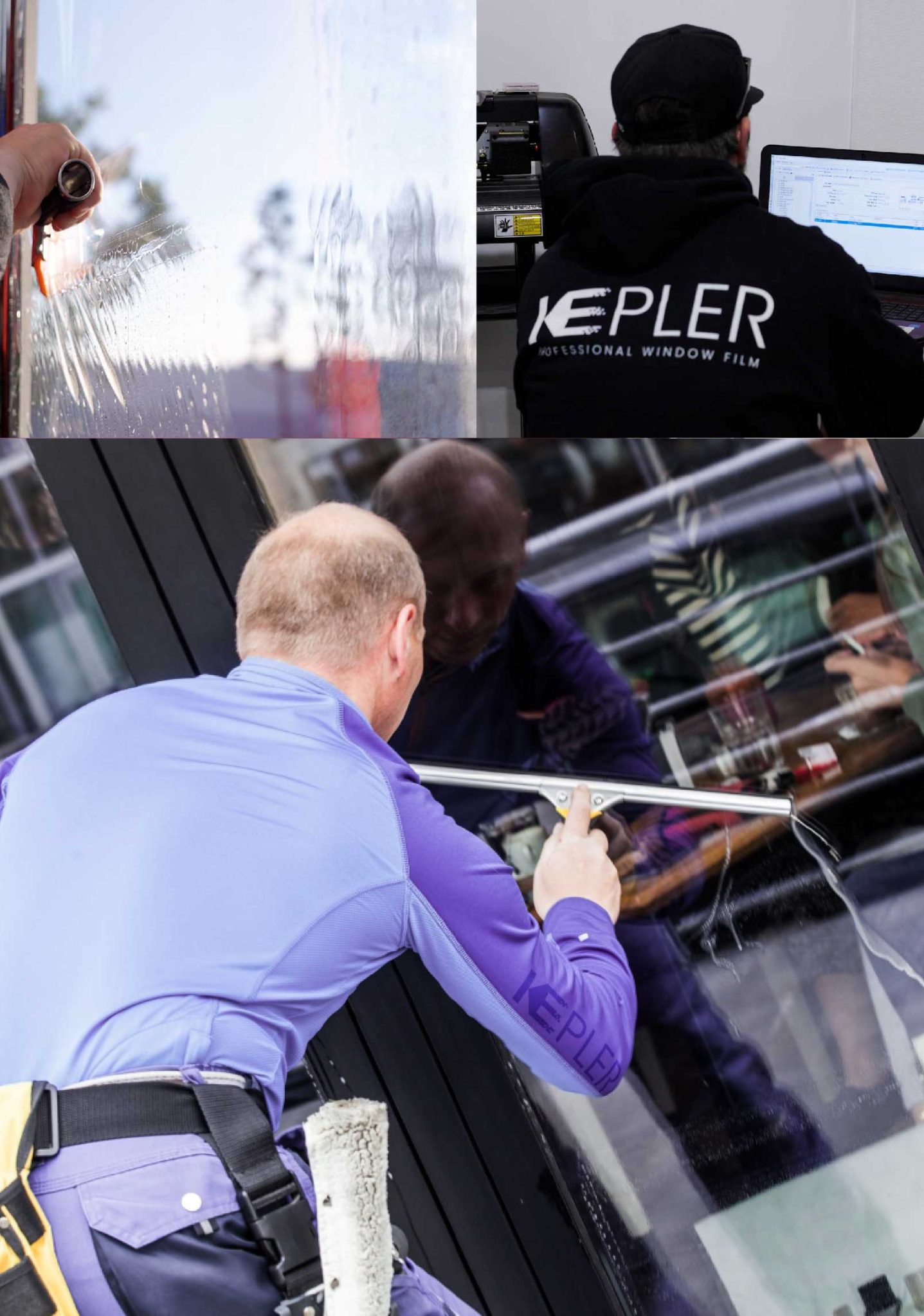 Kepler Professional Applying Anti-Graffiti Window Film to a Richmond Shop Front