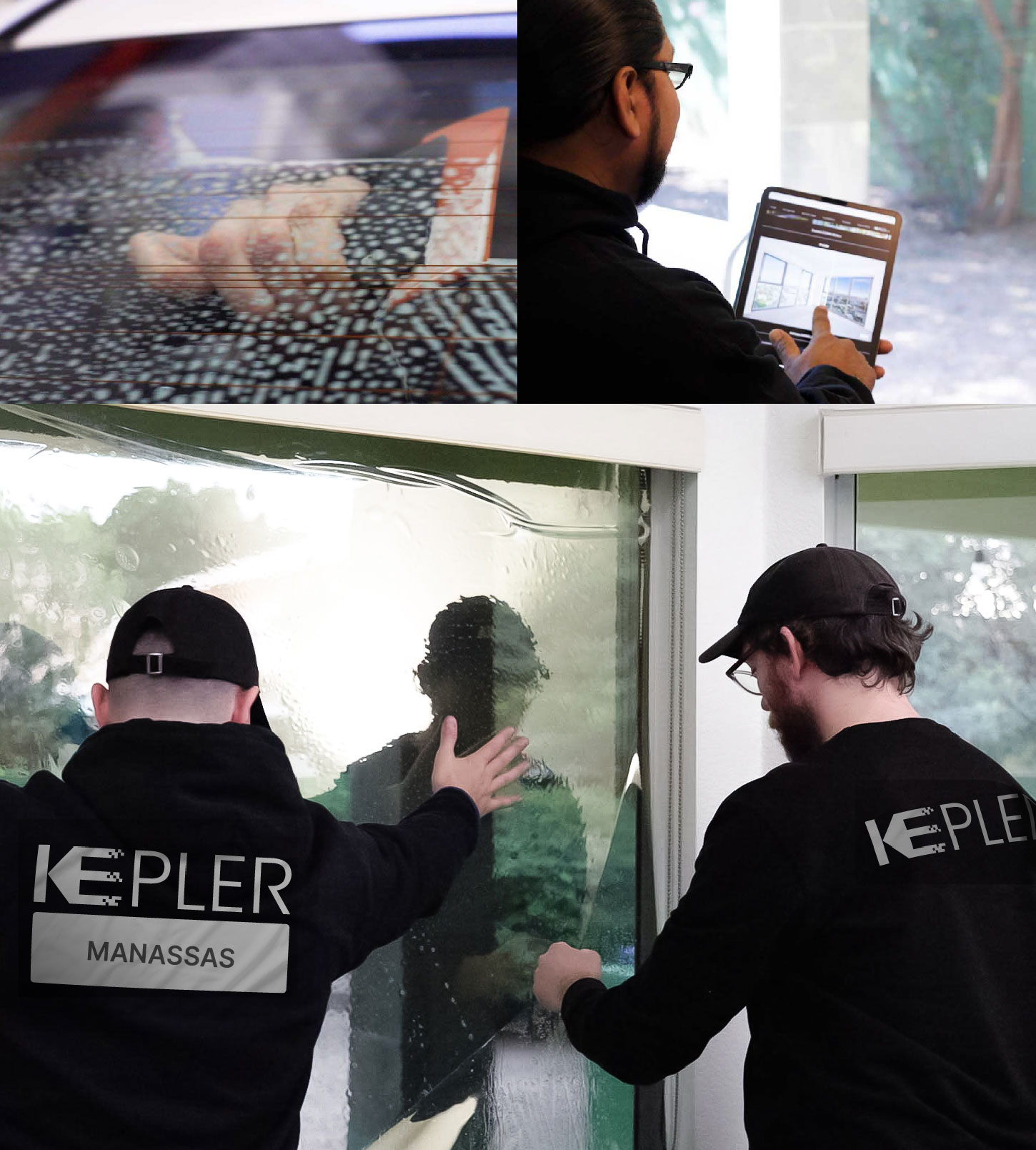 Kepler Technician Fitting Advanced Window Tint to Home in Manassas