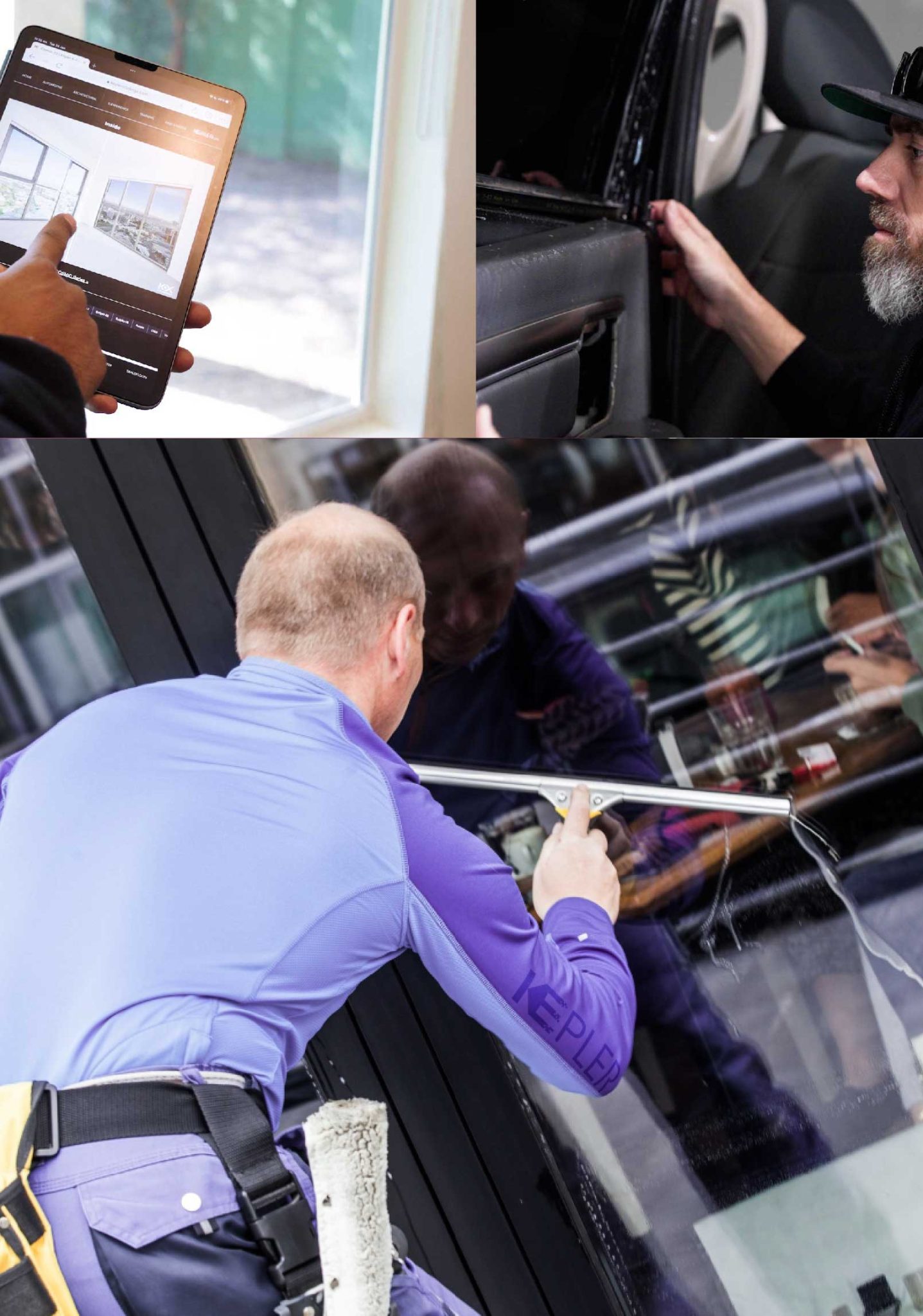 Kepler Professional Applying Anti-Graffiti Window Film to a Hazel Park Shop Front