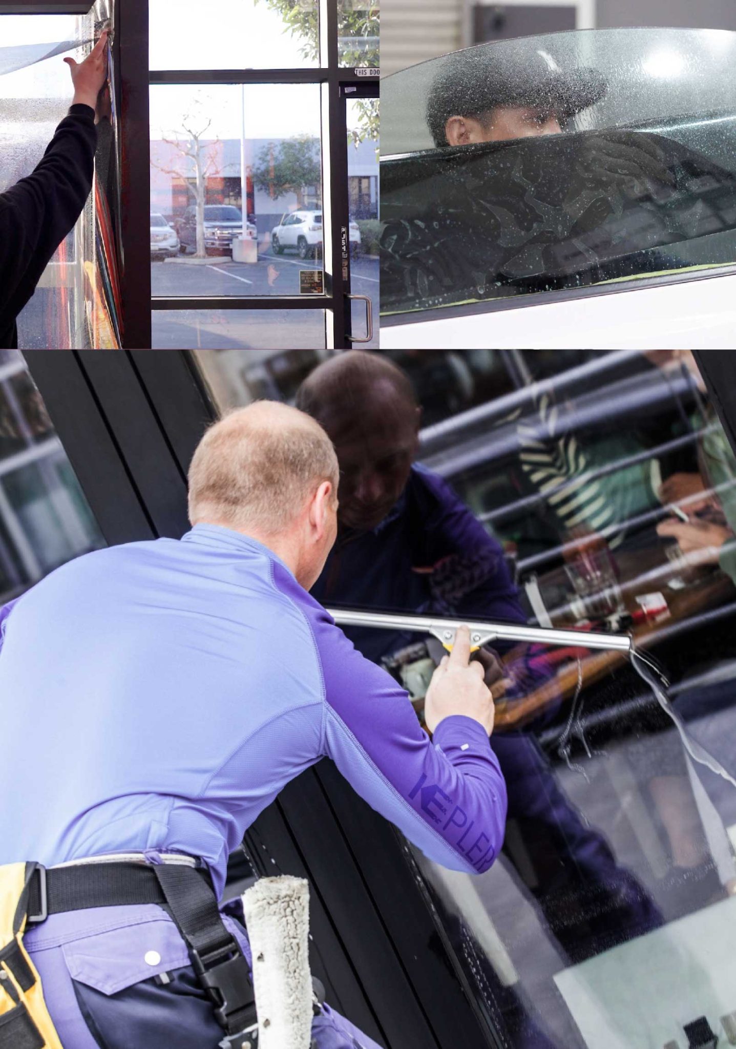 Kepler Expert Applying Anti-Graffiti Window Film to a Macomb Shop Front