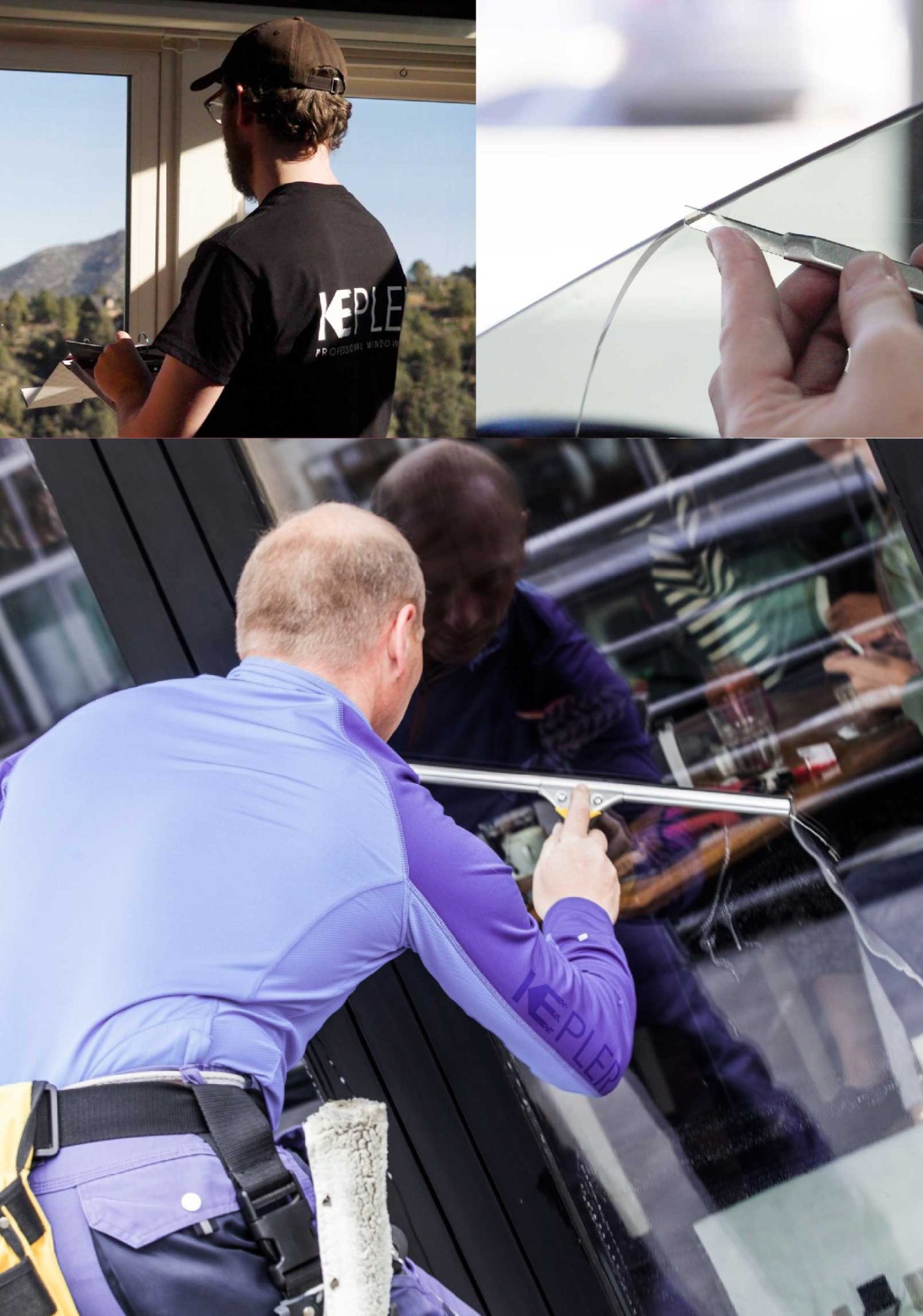 Kepler Professional Applying Anti-Graffiti Window Film to a Dearborn Shop Front
