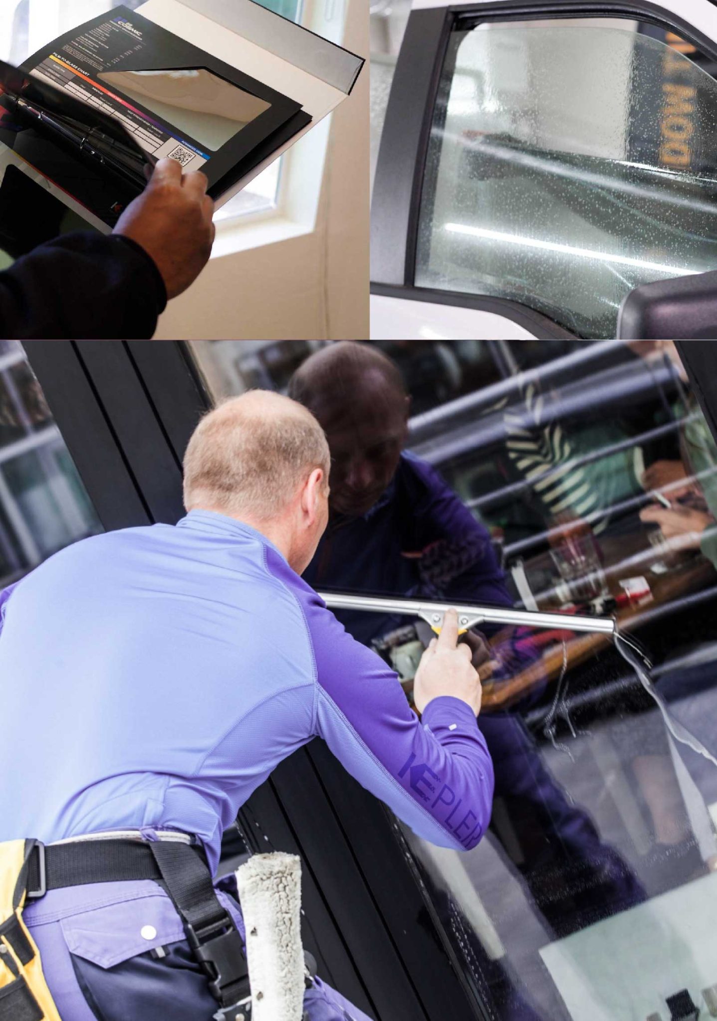 Kepler Expert Applying Anti-Graffiti Window Film to a Dearborn Heights Shop Front